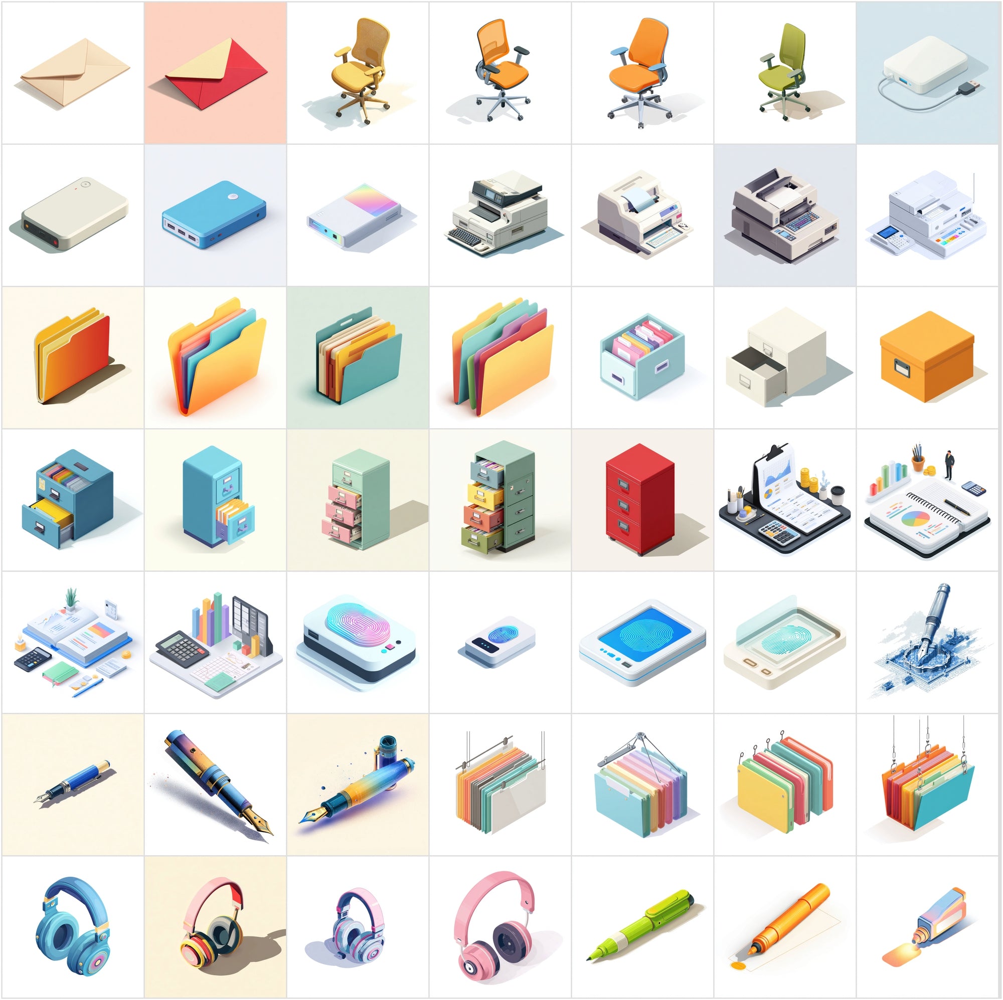 430 Isometric Office Illustrations