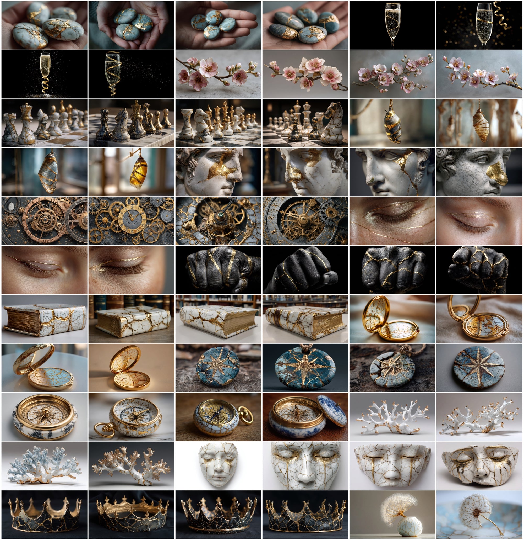 518 Gold Kintsugi Art Images | Commercial License | High Resolution JPG | Healing Metaphor Graphics