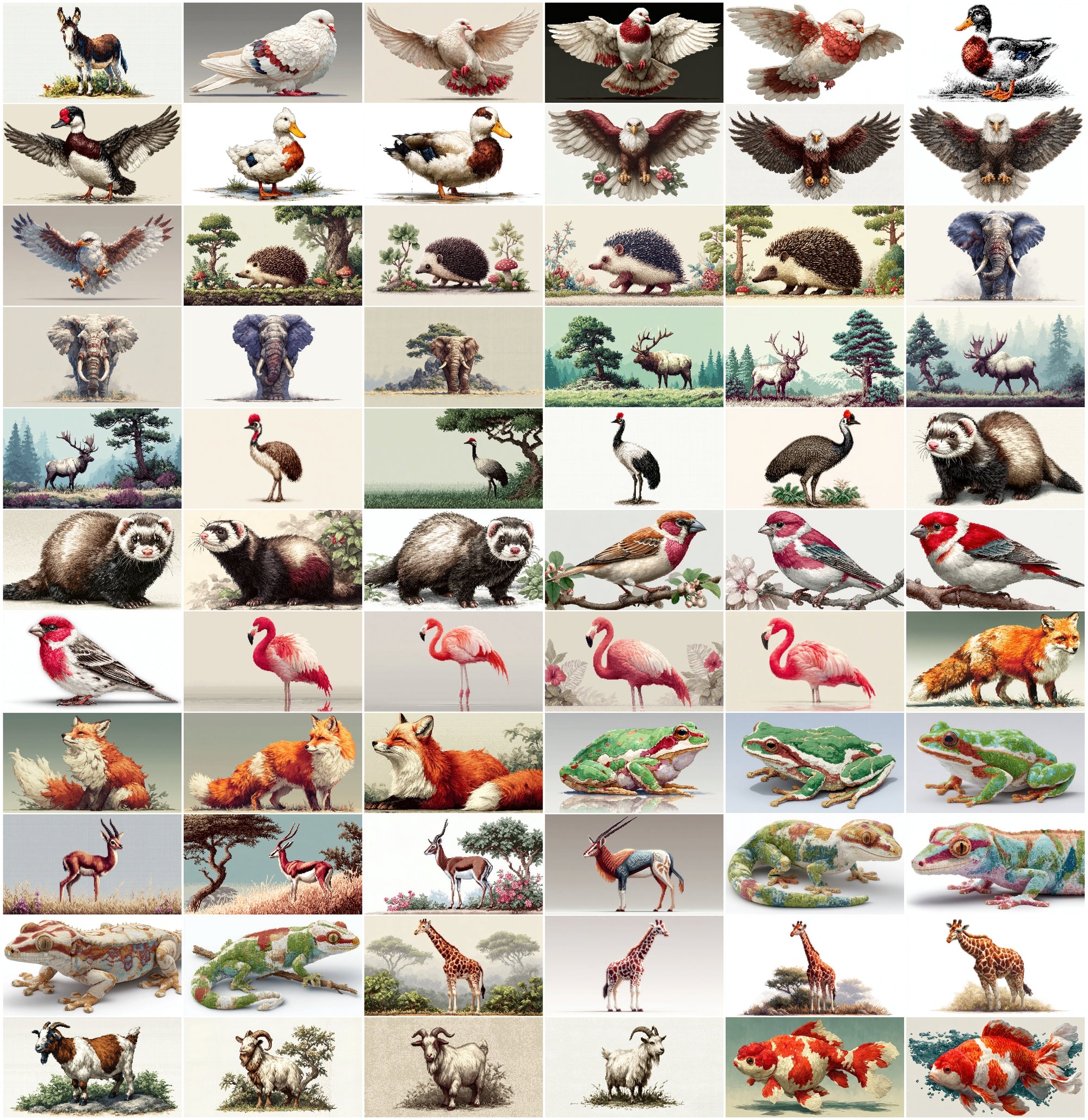 520 Pixel Art Animal Sprites Bundle – Commercial License, High-Resolution JPG Assets for Games, Prints & Creative Projects