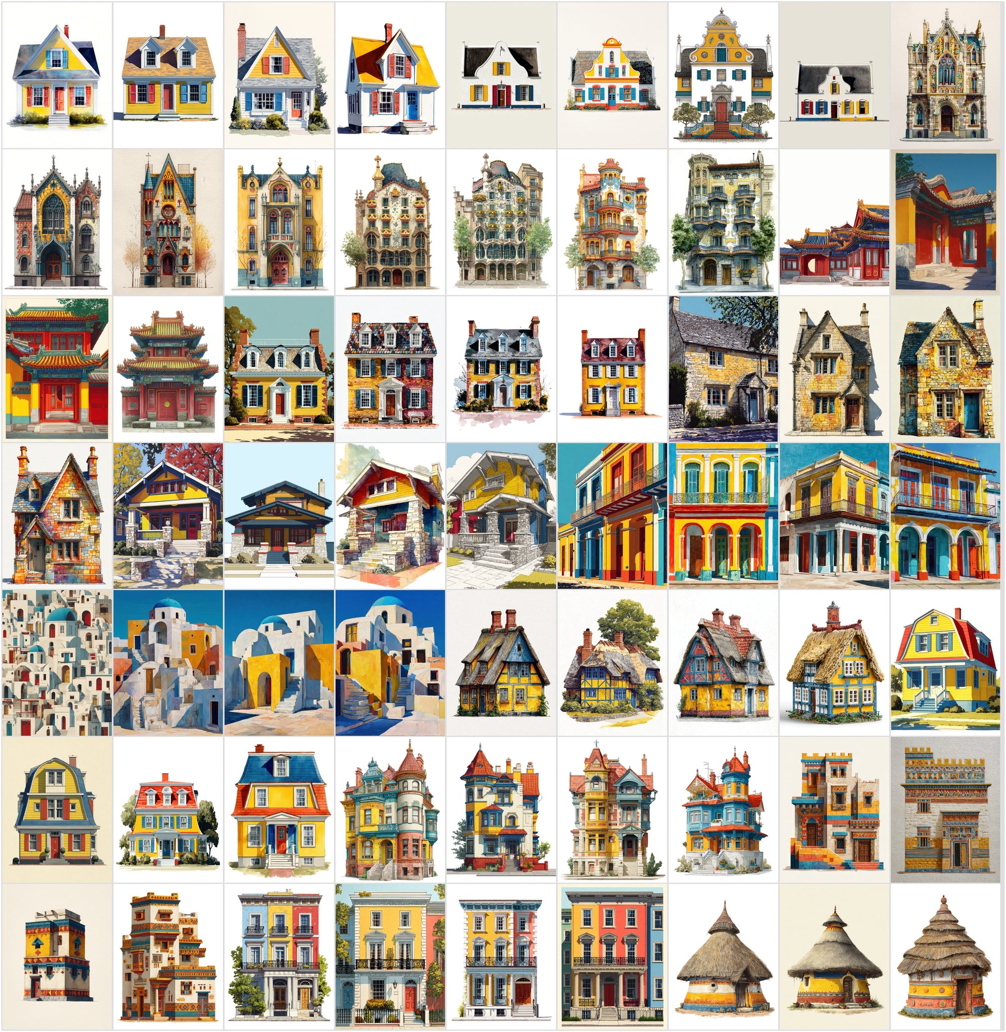 598 HOUSES From Every Corner of the World Clipart Bundle