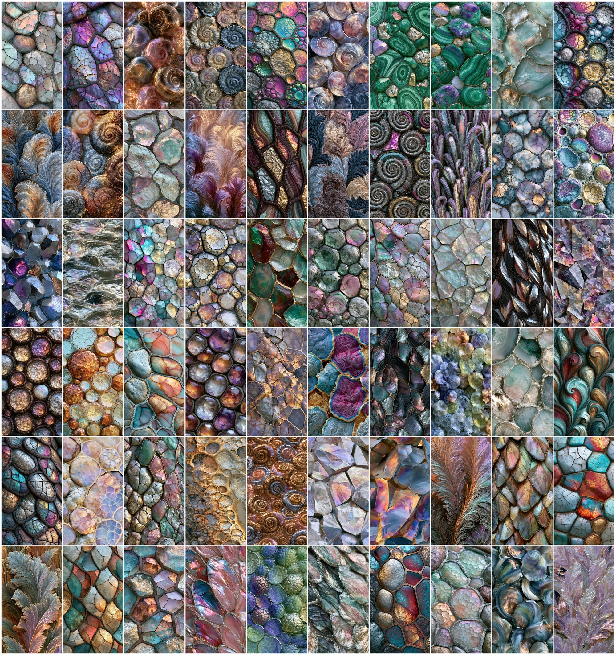 640 Abstract Iridescent Background Images | Textured Metallic Digital Paper Pack for Print & Design
