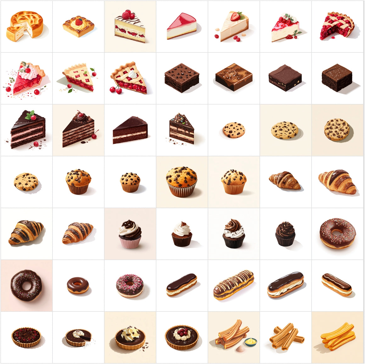 396 Isometric Bakery Clipart Bundle