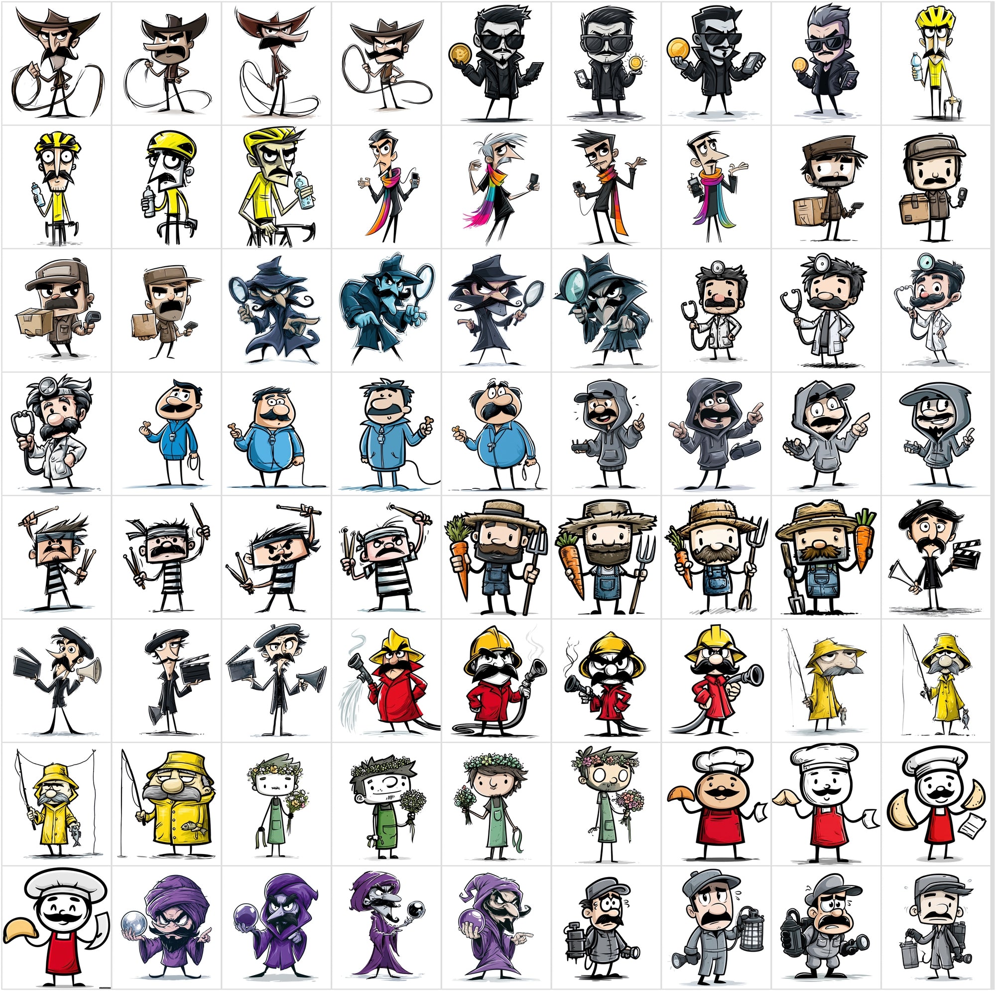 630 Funny Animal Cartoon Clipart Bundle, Cute Character JPG Images