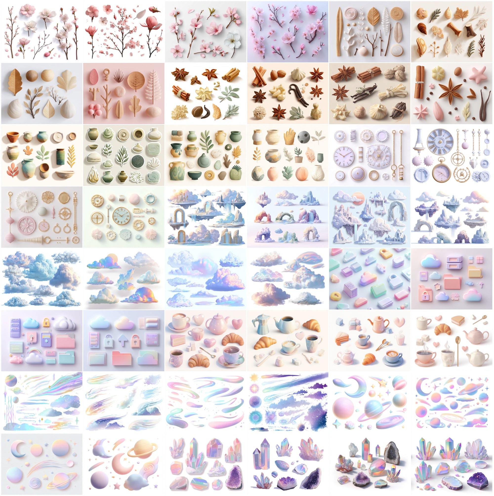 640 3D Decorative Element Clipart Pack