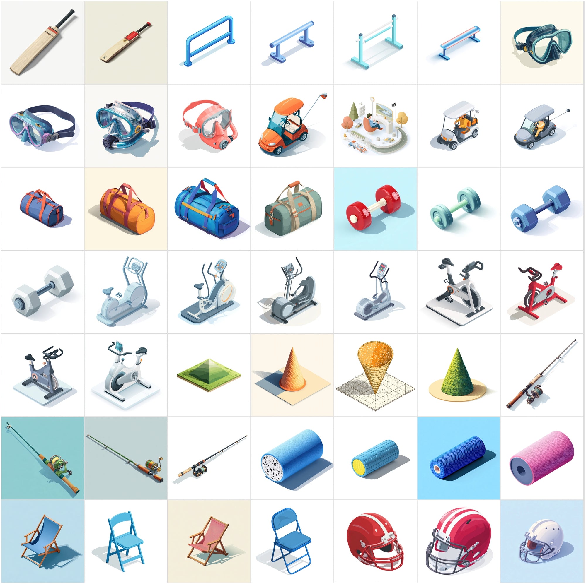 400 Isometric Sports & Fitness Illustrations