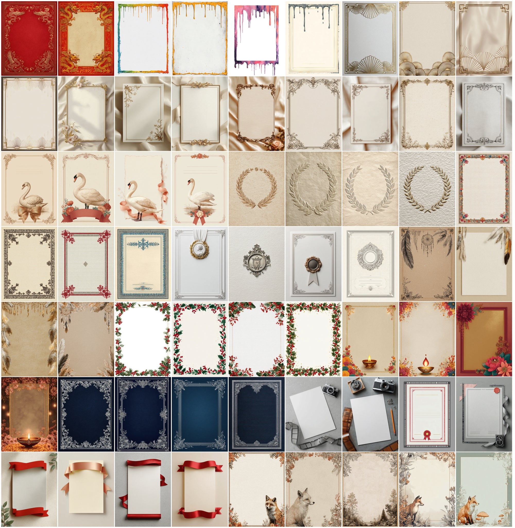 637 Blank Certificate Mockup Bundle, Commercial License, Gold Foil Borders, Vintage & Modern Designs, Printable Templates