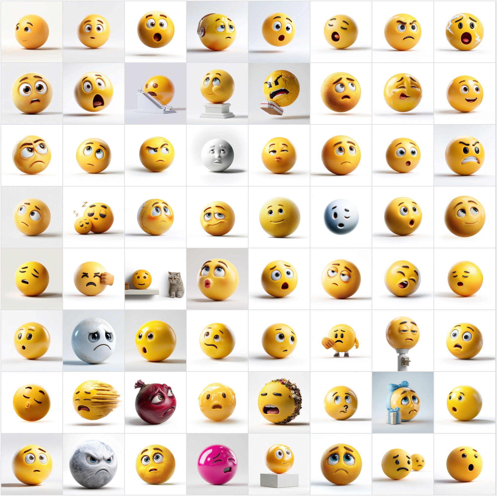 655 Emoji Face Clipart Images, Semi-Realistic Sphere Emoji