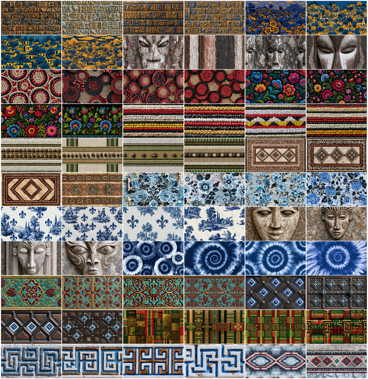 790 World Textures Bundle, Global Cultural Pattern Backgrounds, Ethnic Texture Digital Paper Pack