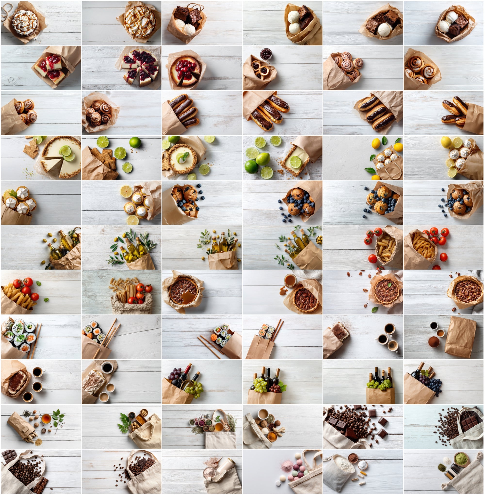 625 Top-View Hero Background Images for Food Brands
