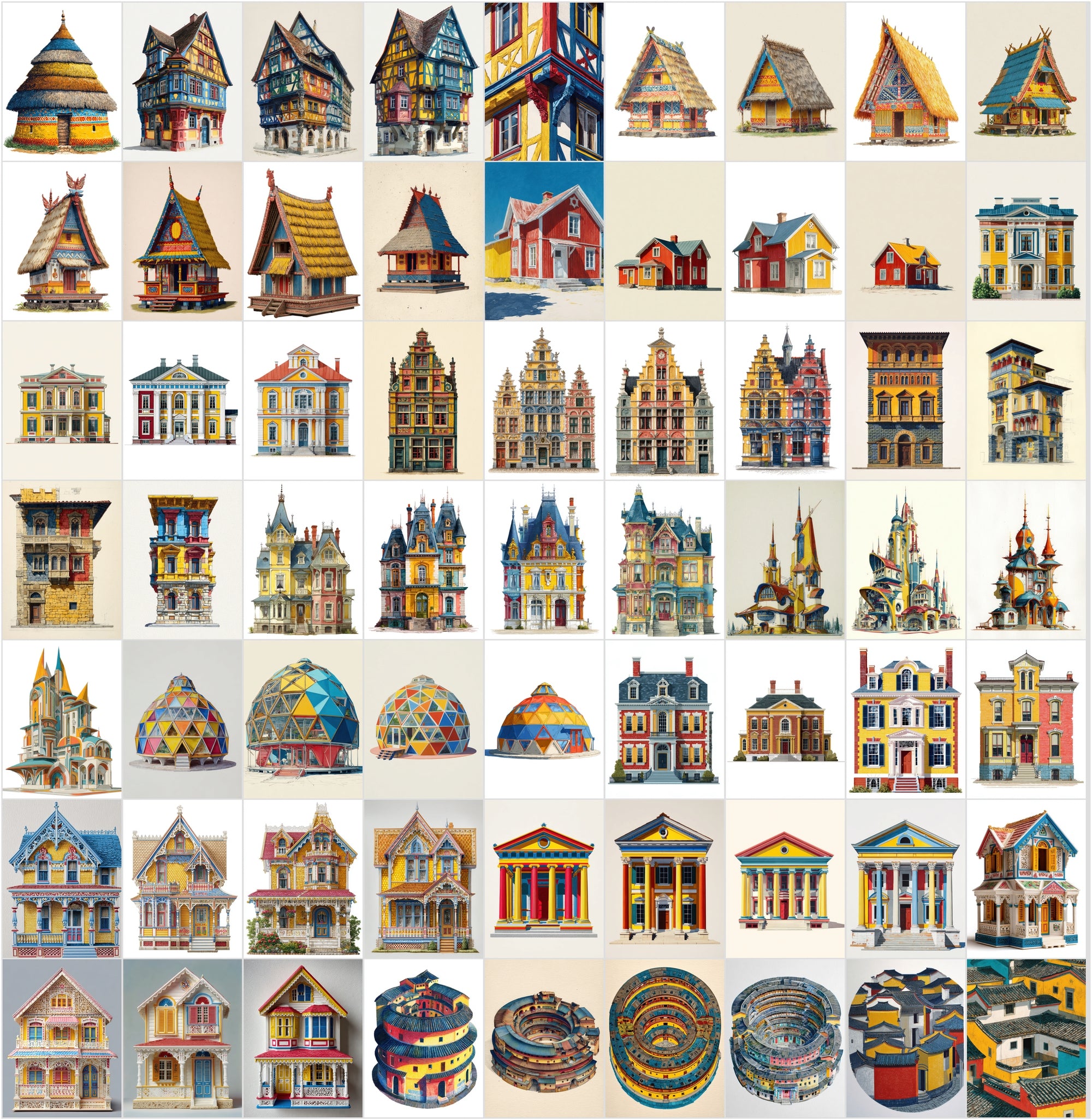 598 HOUSES From Every Corner of the World Clipart Bundle