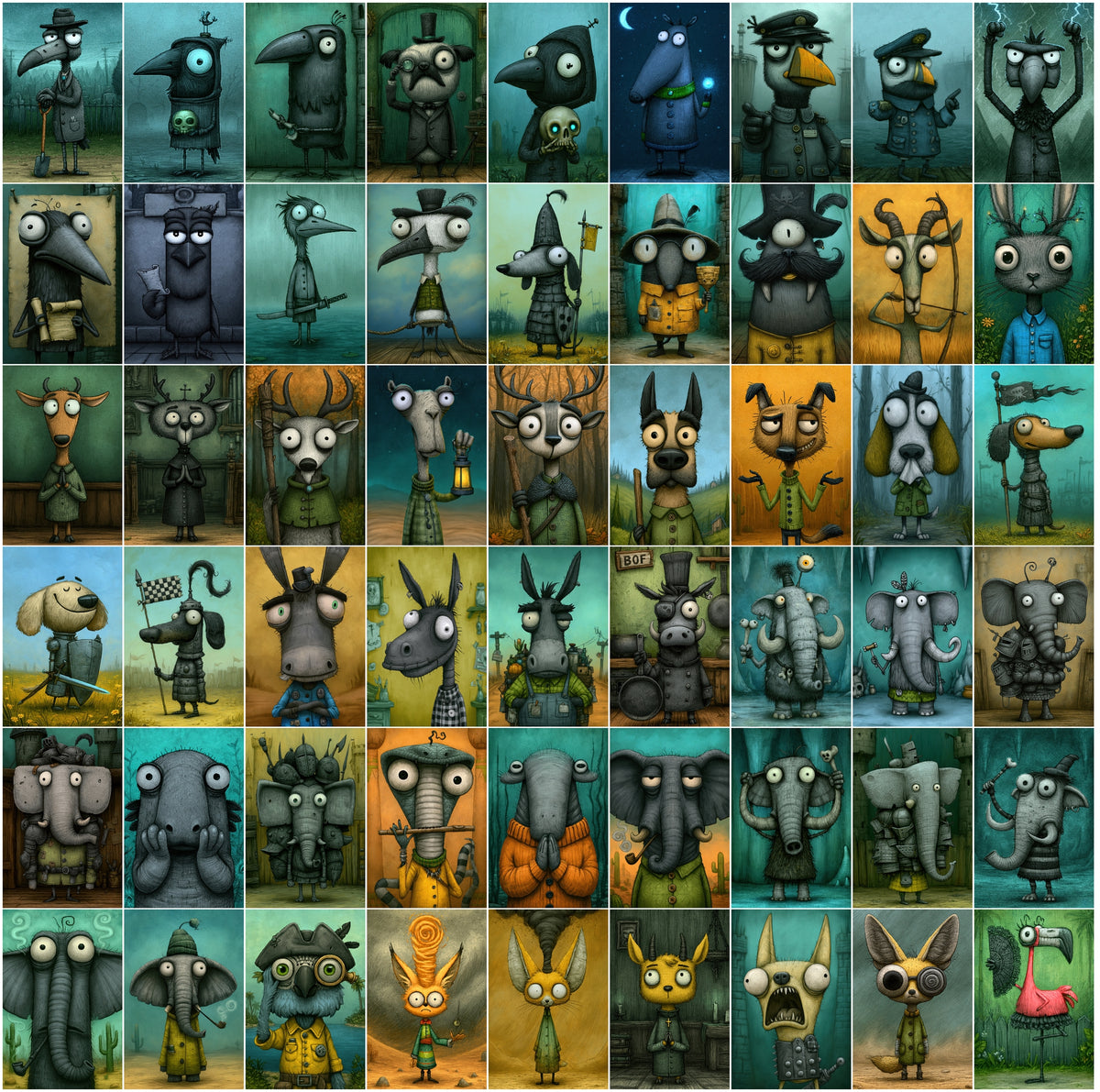 640 Animal Images Bundle – High-Res JPG Animal Art, Illustrations & Portraits with Commercial License for Print, POD & Digital Use