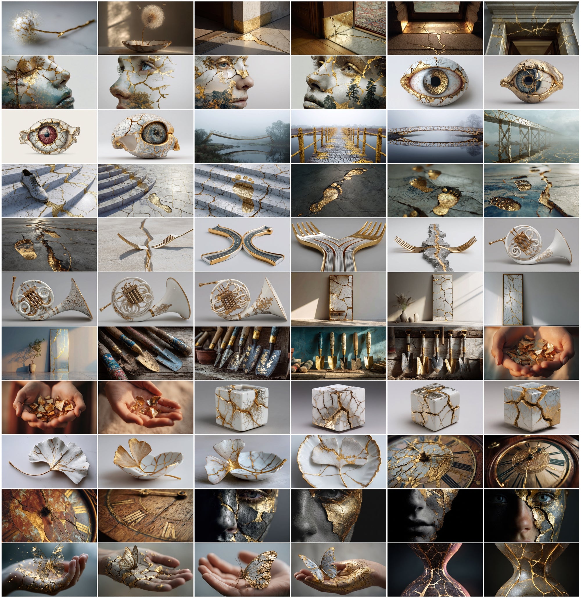 518 Gold Kintsugi Art Images | Commercial License | High Resolution JPG | Healing Metaphor Graphics