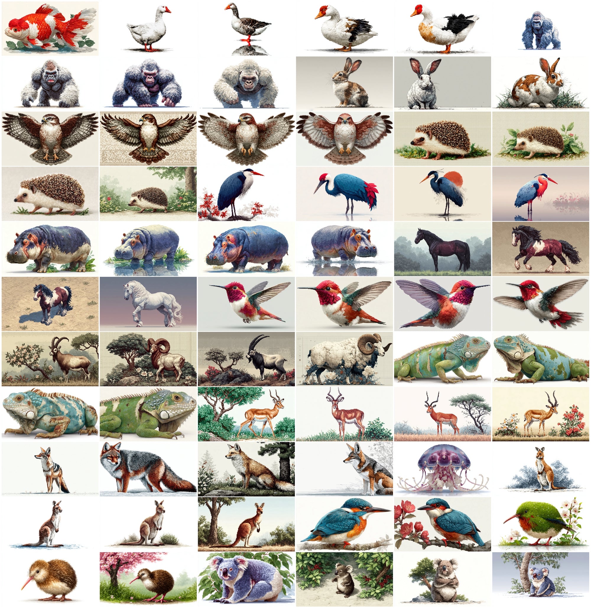 520 Pixel Art Animal Sprites Bundle – Commercial License, High-Resolution JPG Assets for Games, Prints & Creative Projects