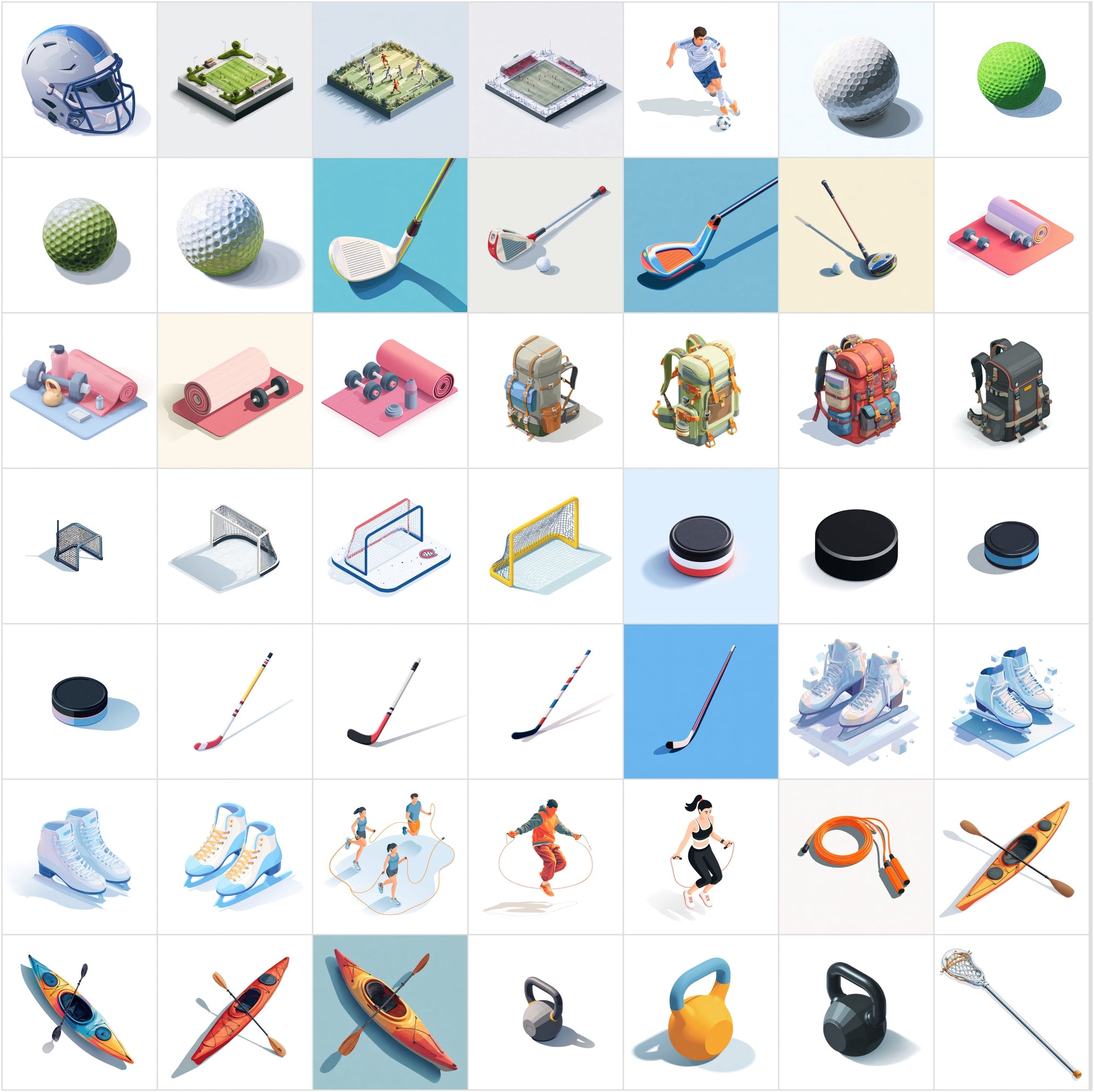 400 Isometric Sports & Fitness Illustrations