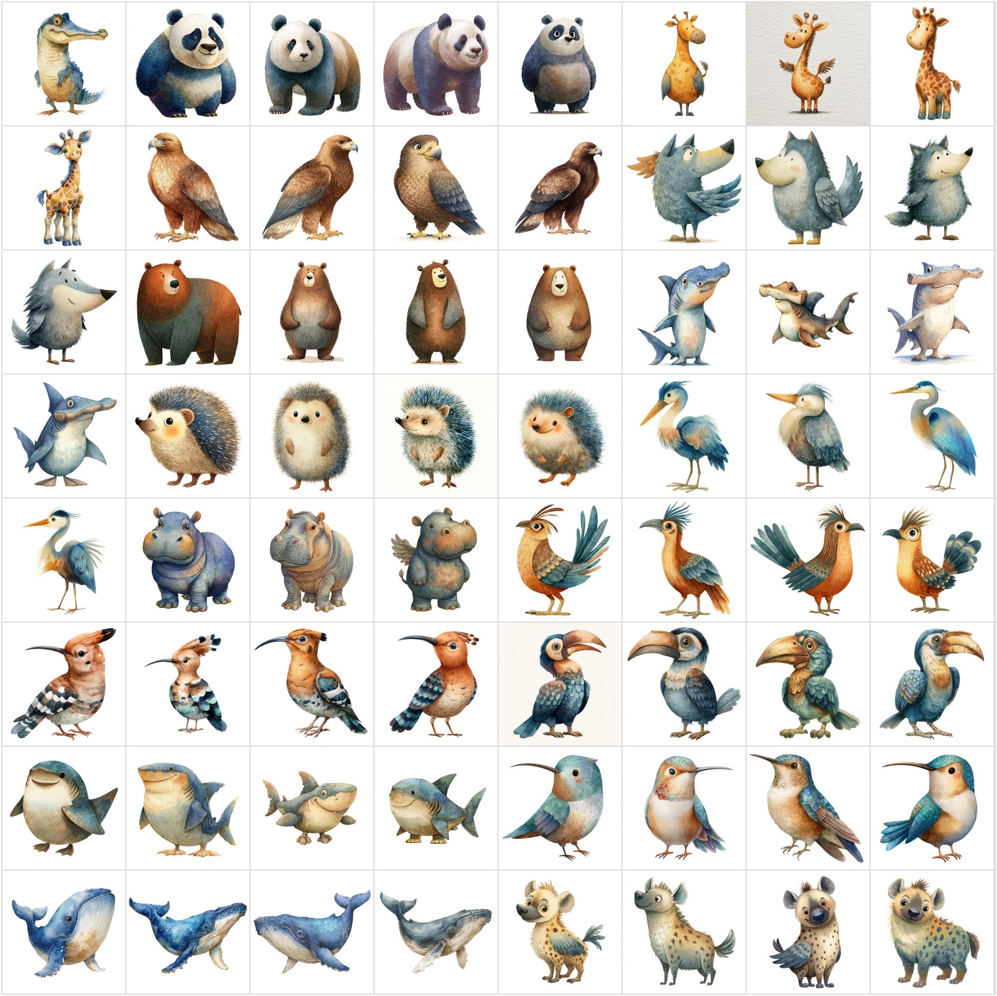 600 Storybook Watercolor Animals