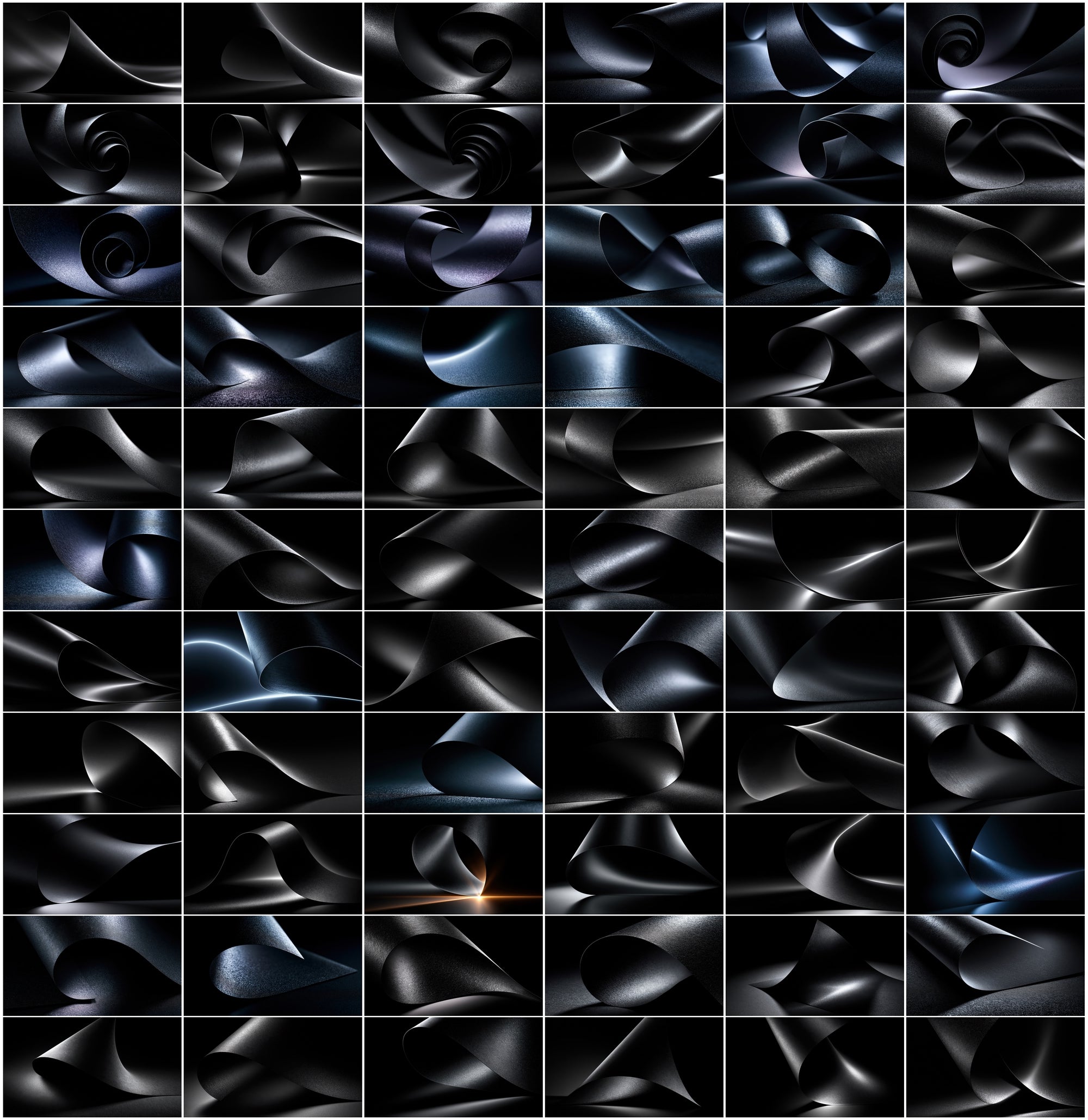 780 Black Paper Curl Backgrounds, Dark Minimal JPG Bundle, Commercial License