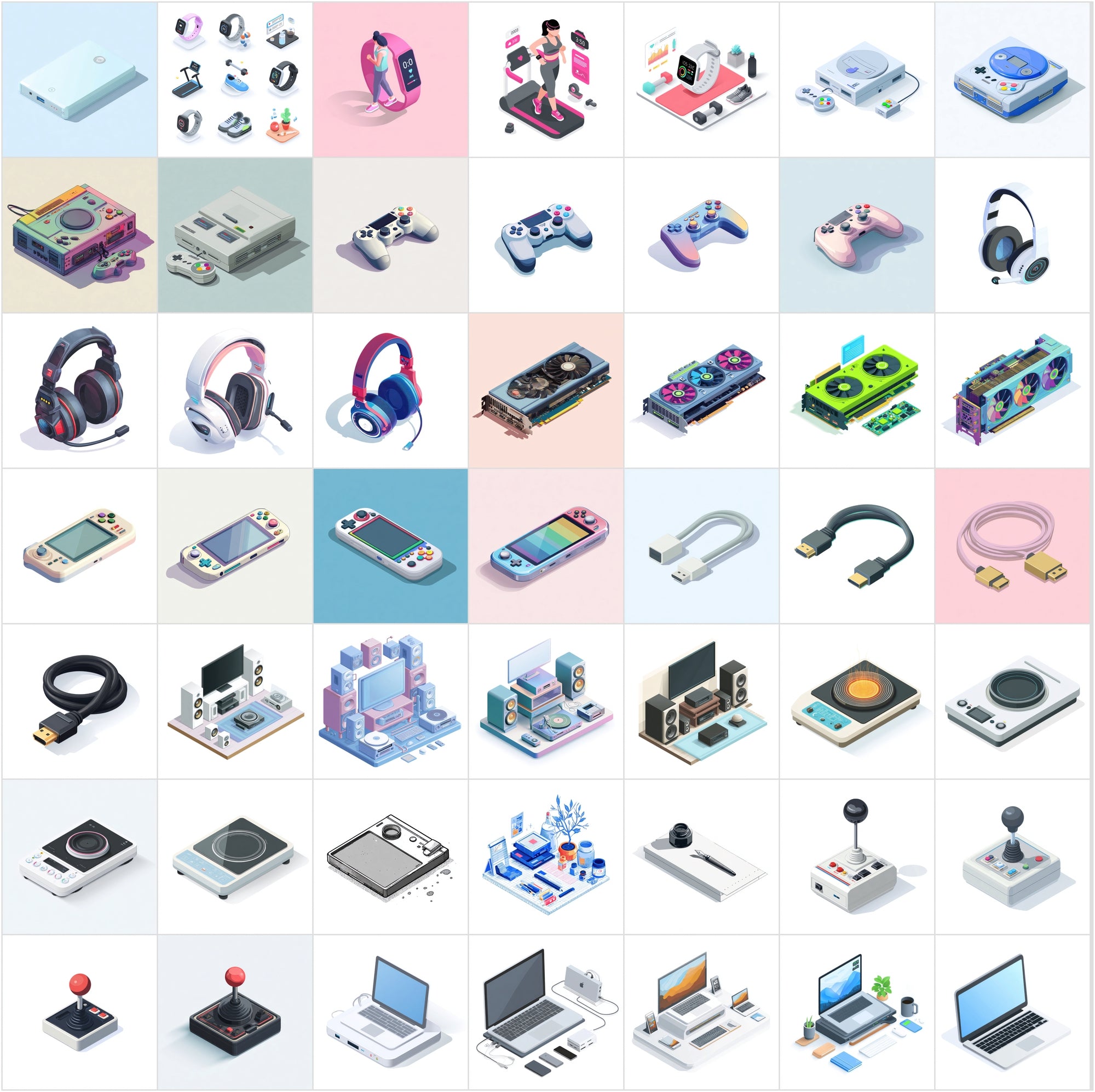 434 Isometric Electronics Illustrations