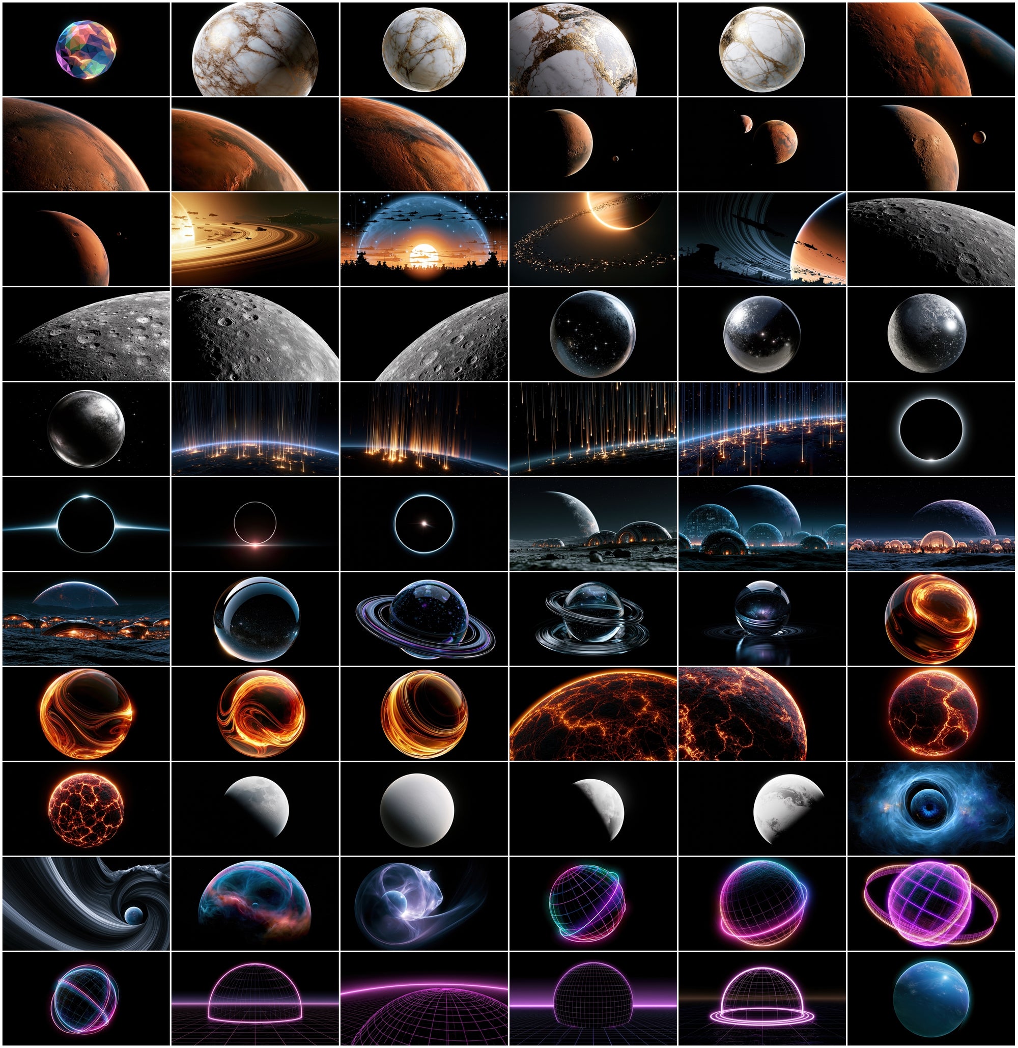640 3D Planet Wallpapers | AMOLED Space Backgrounds Bundle