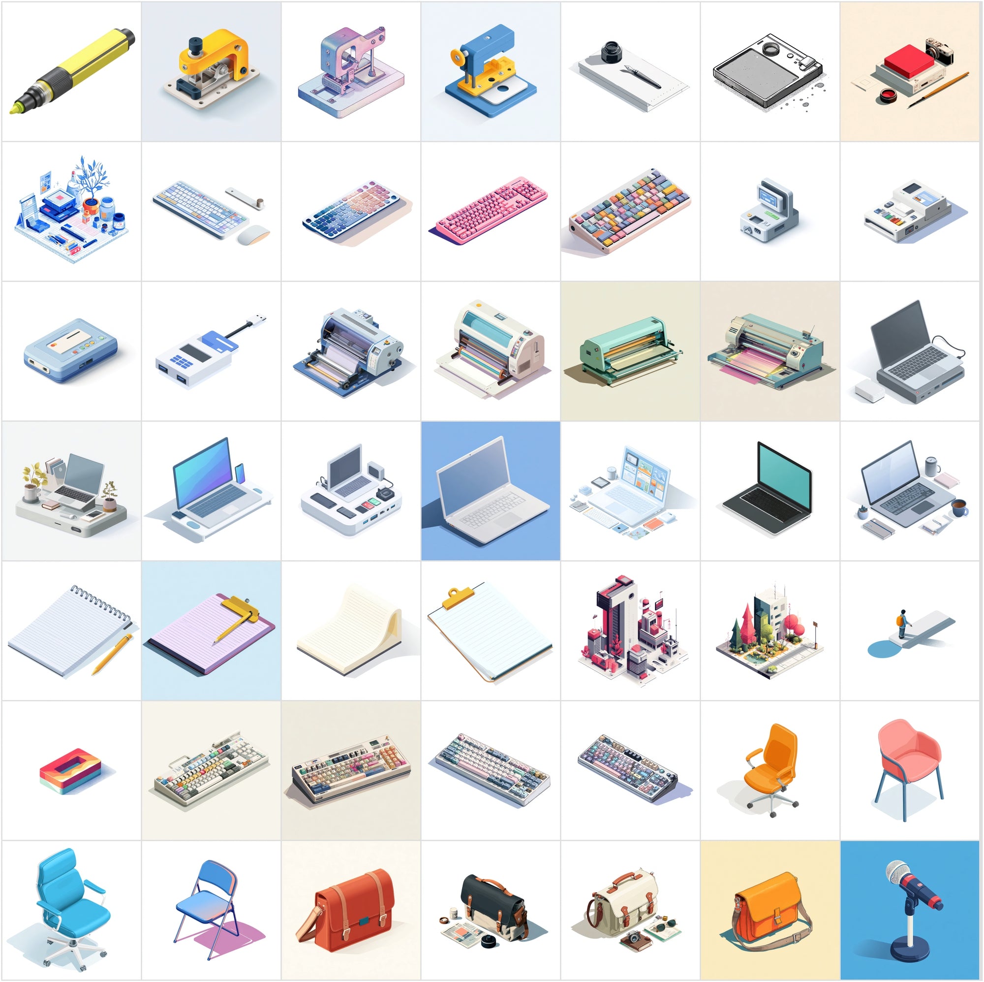 430 Isometric Office Illustrations
