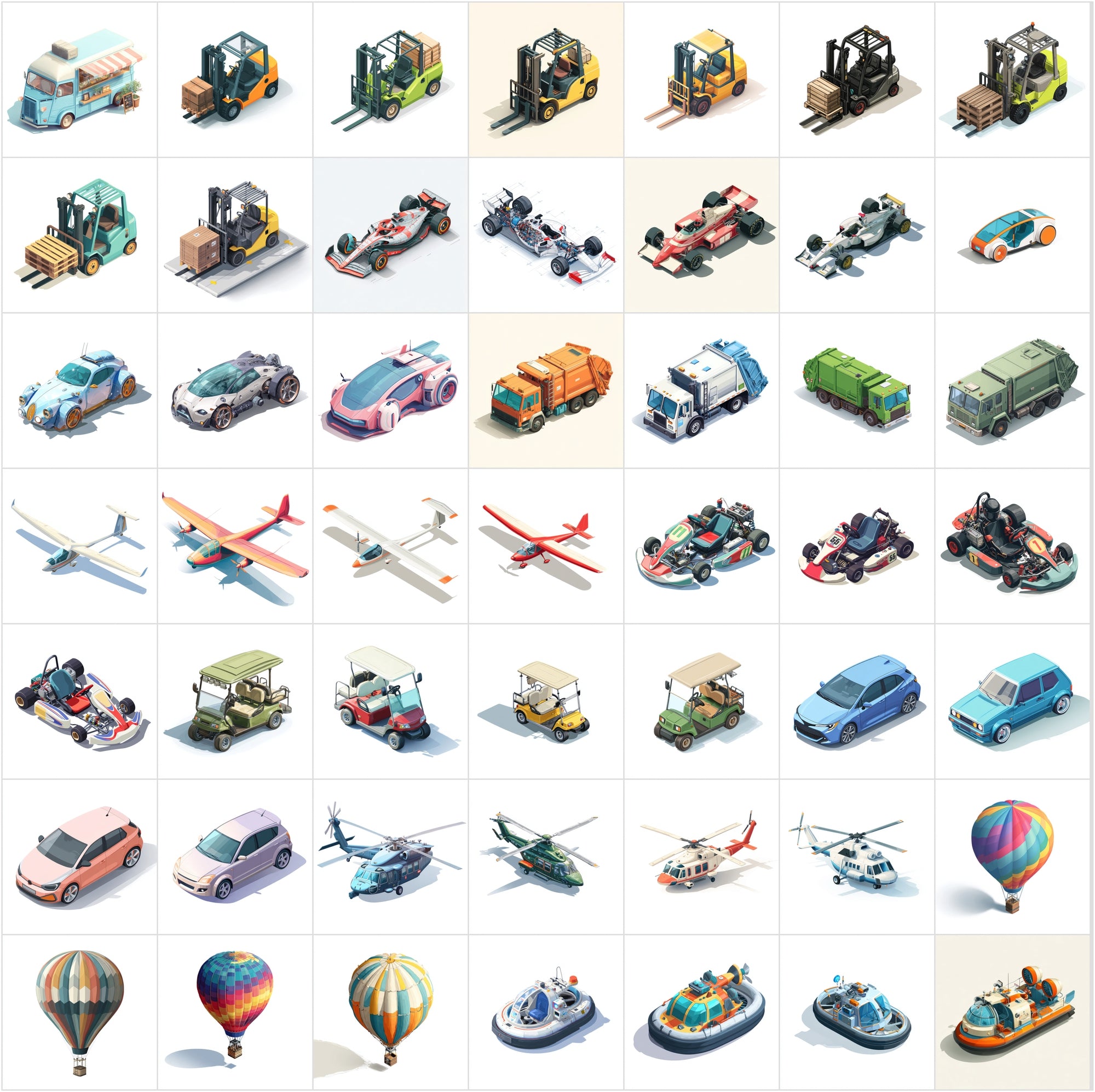 435 Isometric Vehicle Illustrations