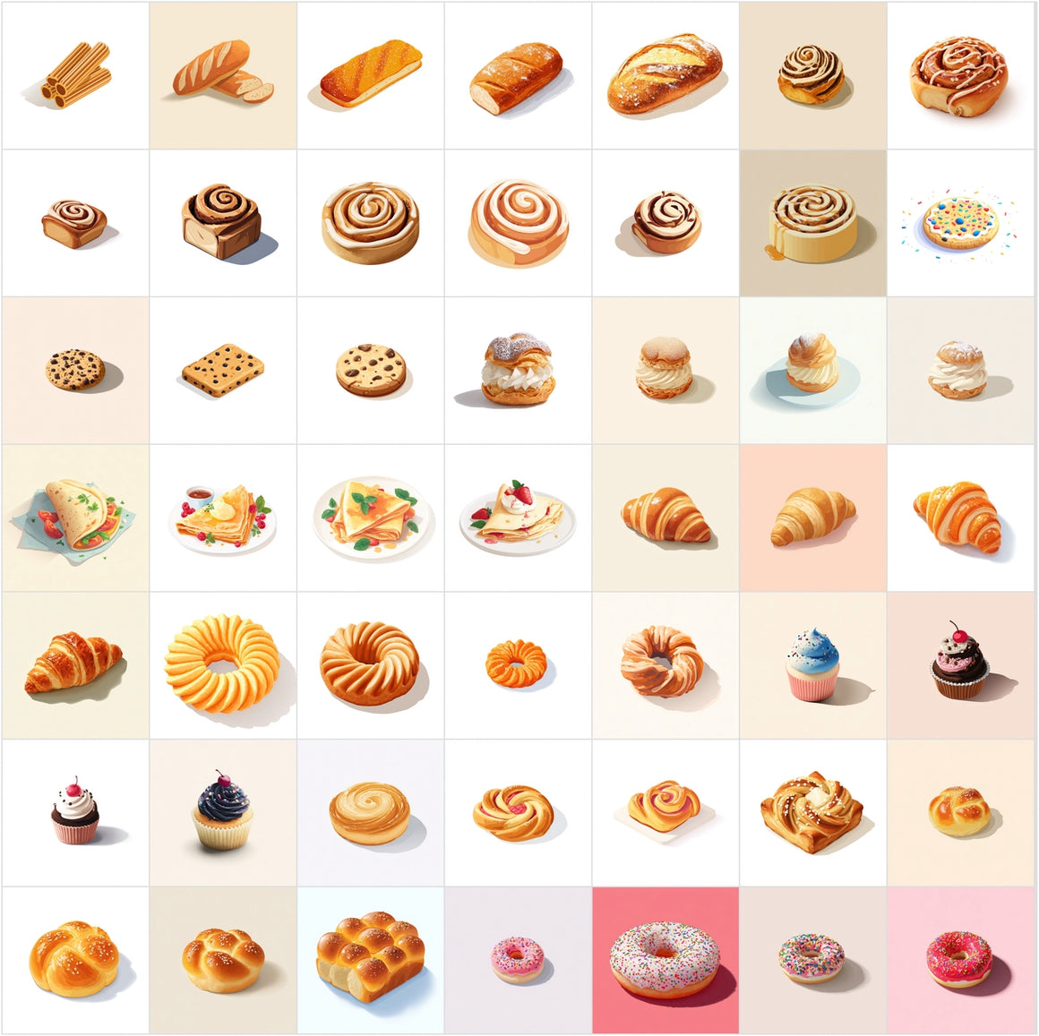 396 Isometric Bakery Clipart Bundle