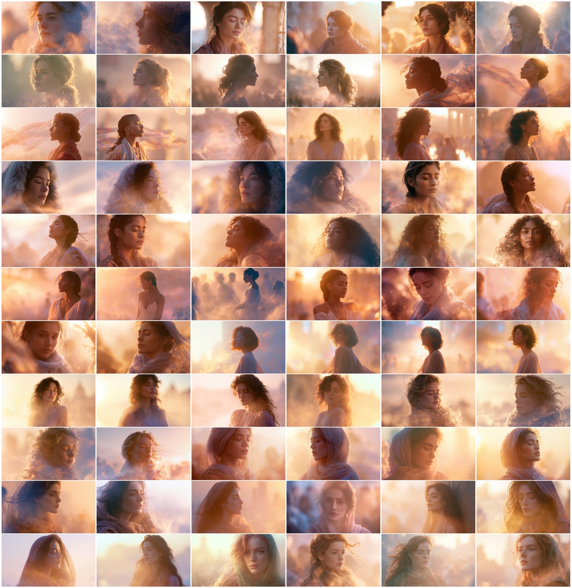 Double Exposure Women Portraits Bundle, 630 Ethereal Cultural JPG Images for Design & Commercial Use