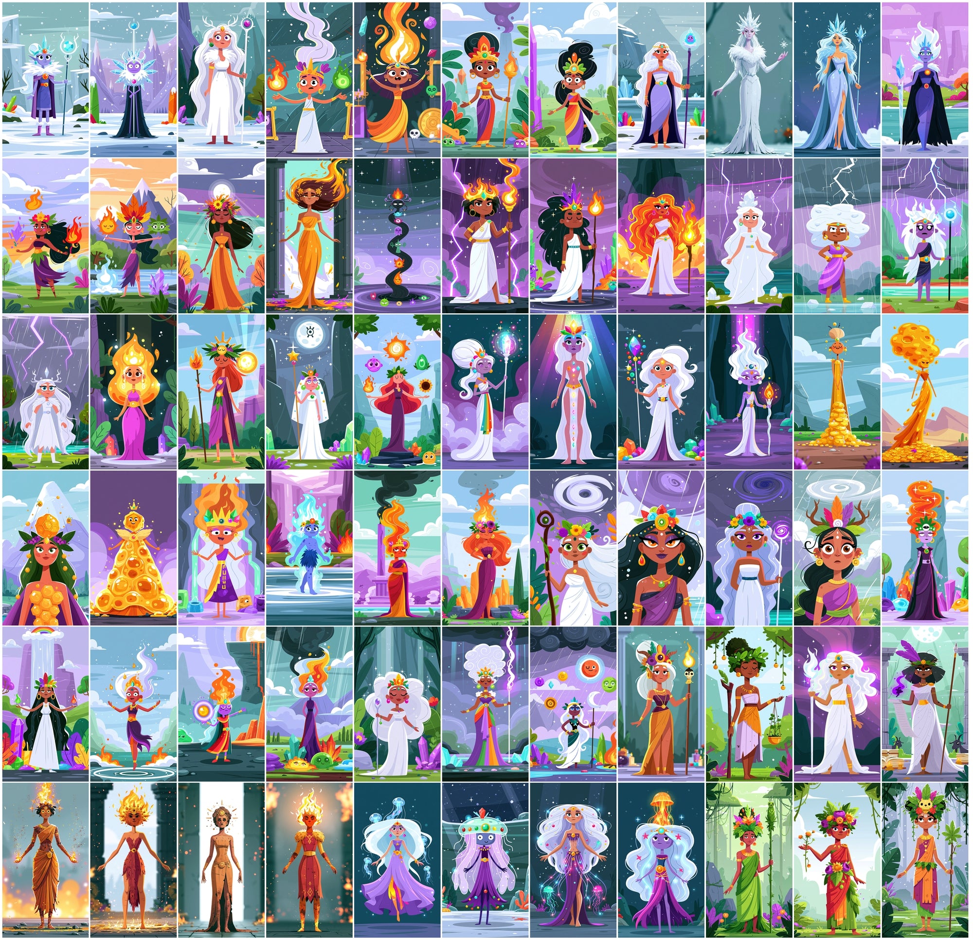 Elemental Goddess AI Art Bundle - 615 Fantasy Digital Images, Commercial Use, High-Res JPG