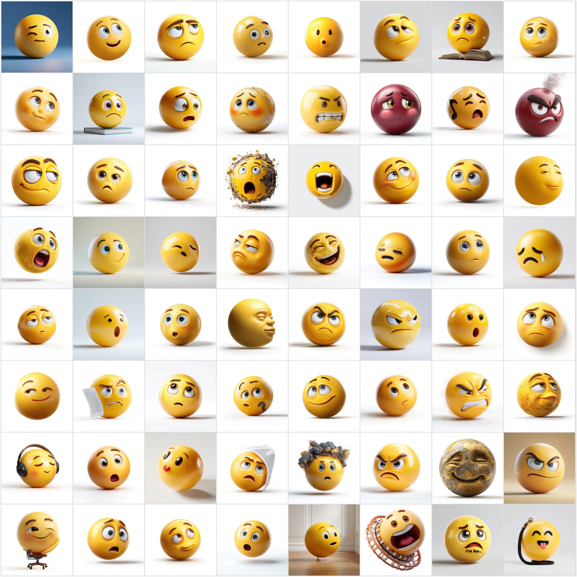 655 Emoji Face Clipart Images, Semi-Realistic Sphere Emoji