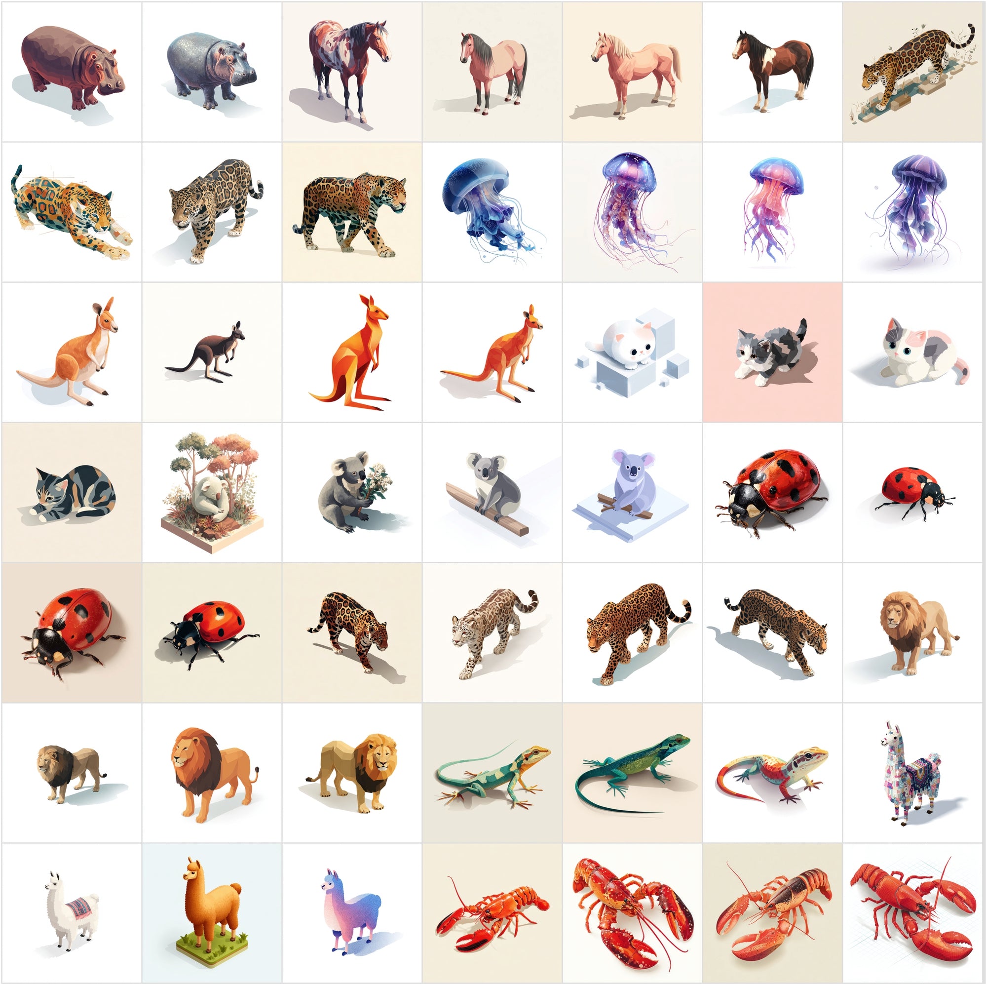 443 Isometric Animal Illustrations