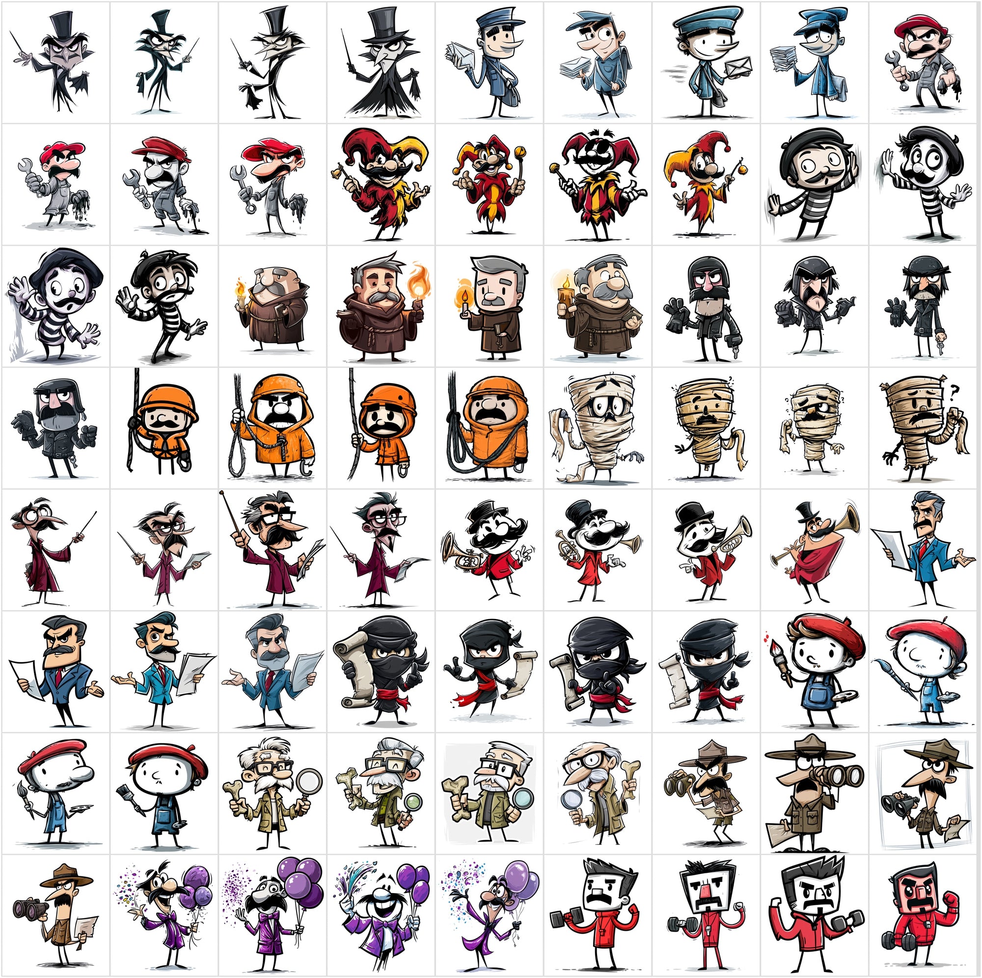 630 Funny Animal Cartoon Clipart Bundle, Cute Character JPG Images
