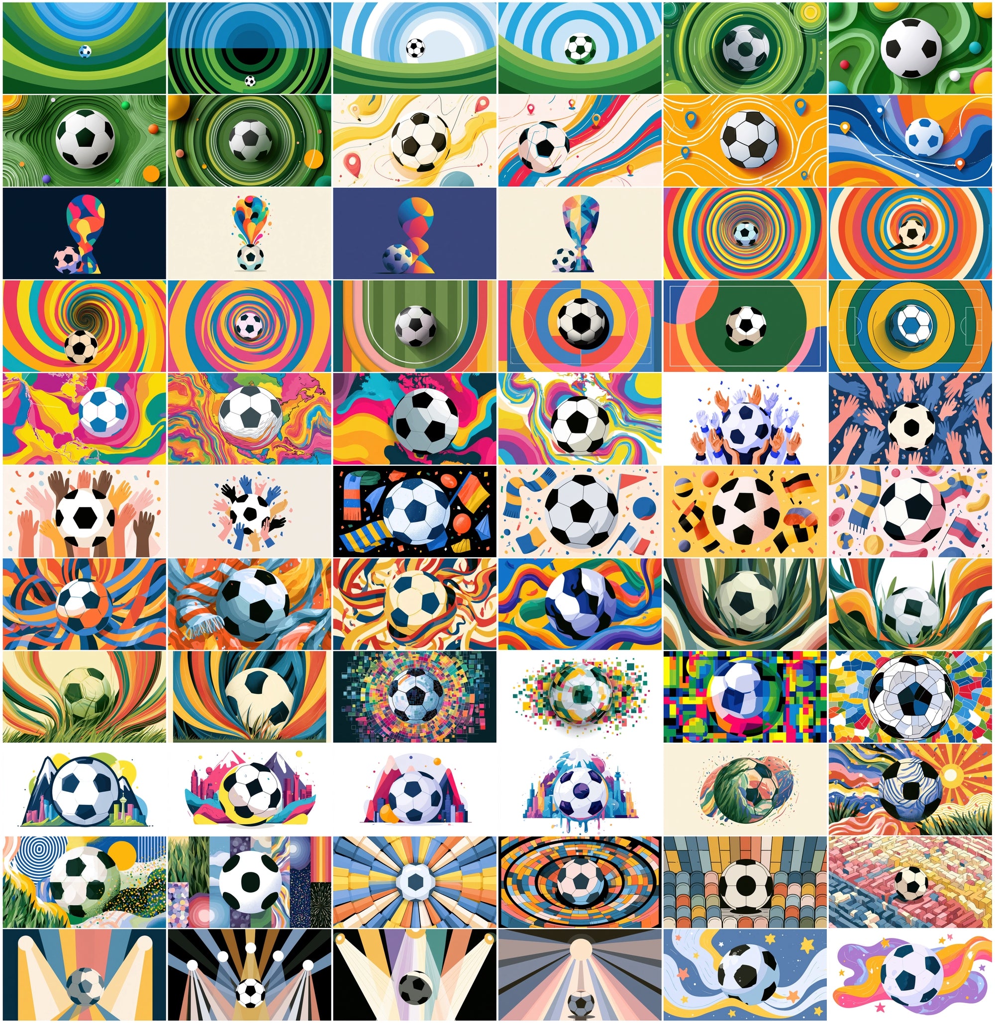 635 Soccer Ball Abstract Backgrounds Bundle | World Cup 2026 Inspired JPG Graphics