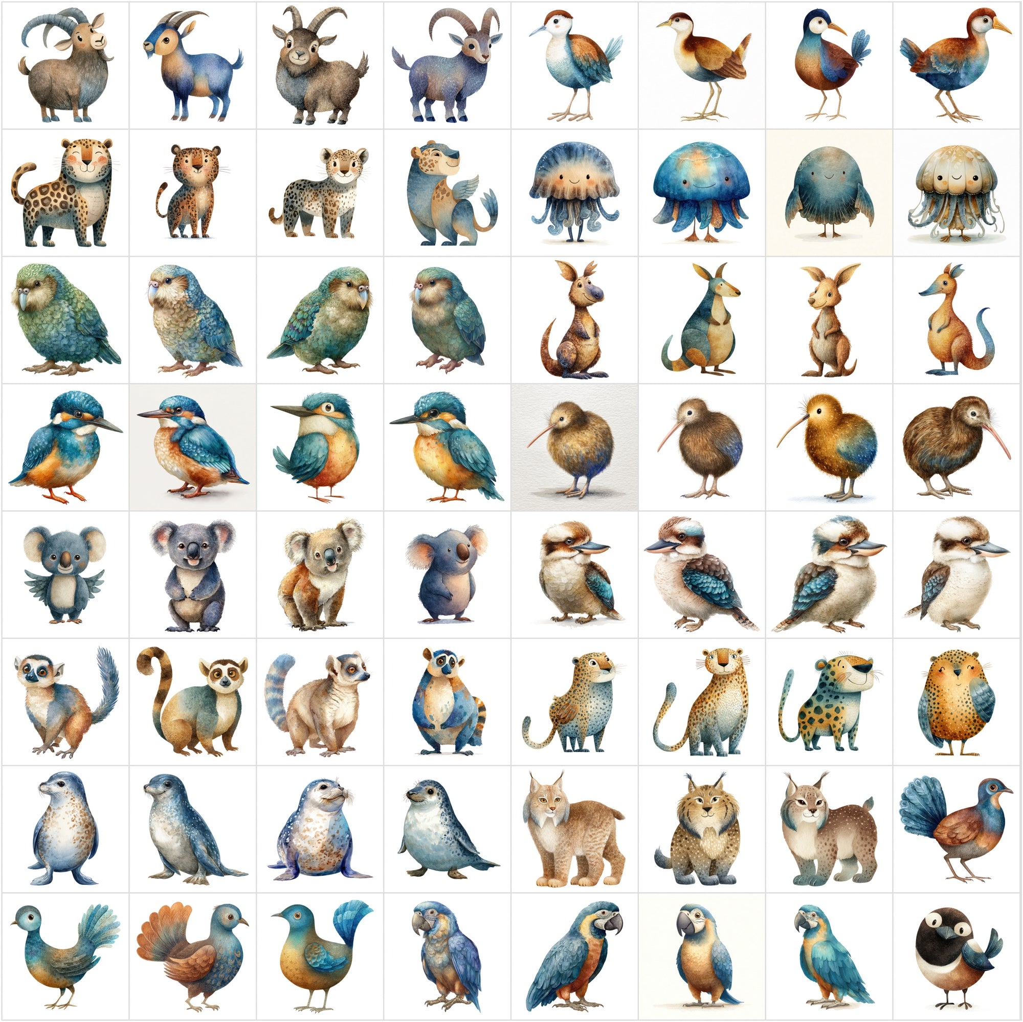 600 Storybook Watercolor Animals