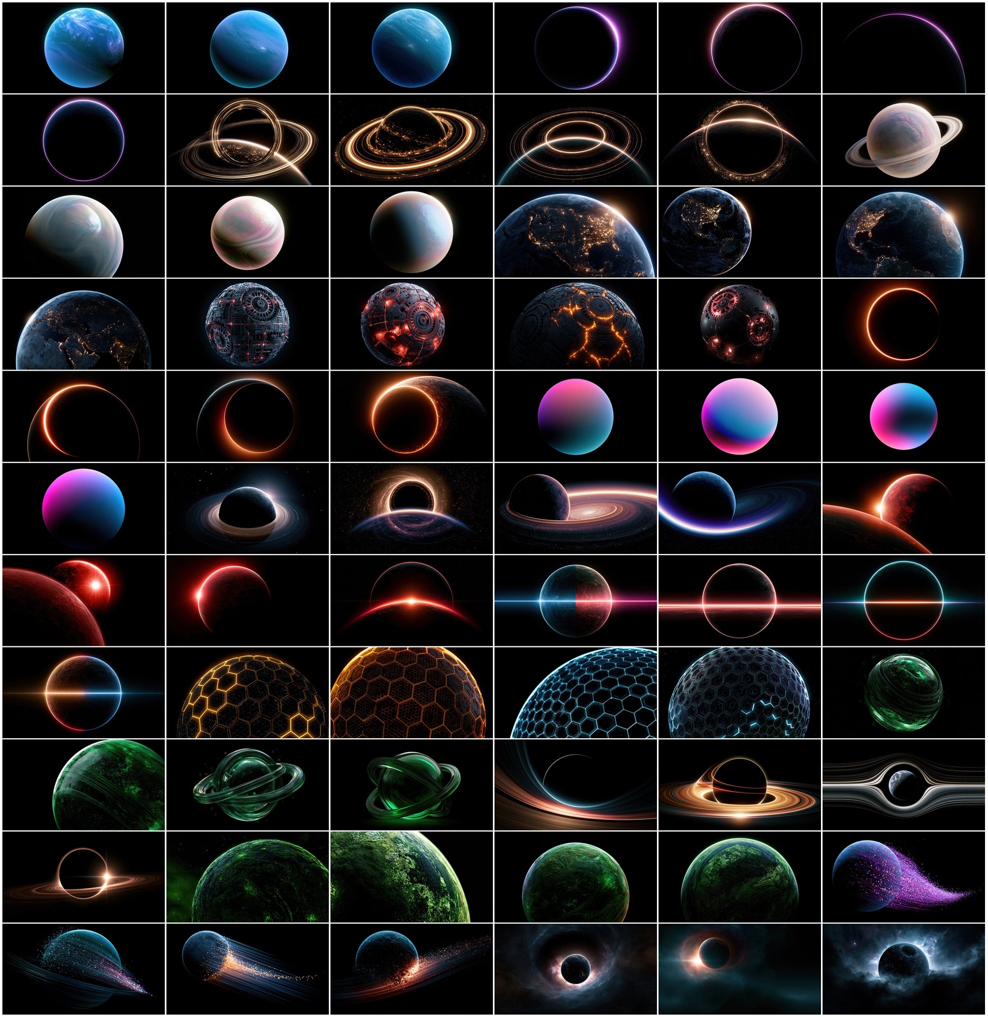 640 3D Planet Wallpapers | AMOLED Space Backgrounds Bundle