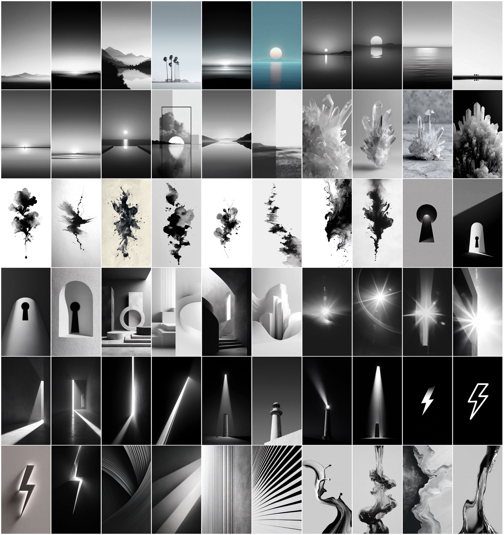 625 Minimal Monochrome Abstract Images | Modern Black & White Backgrounds