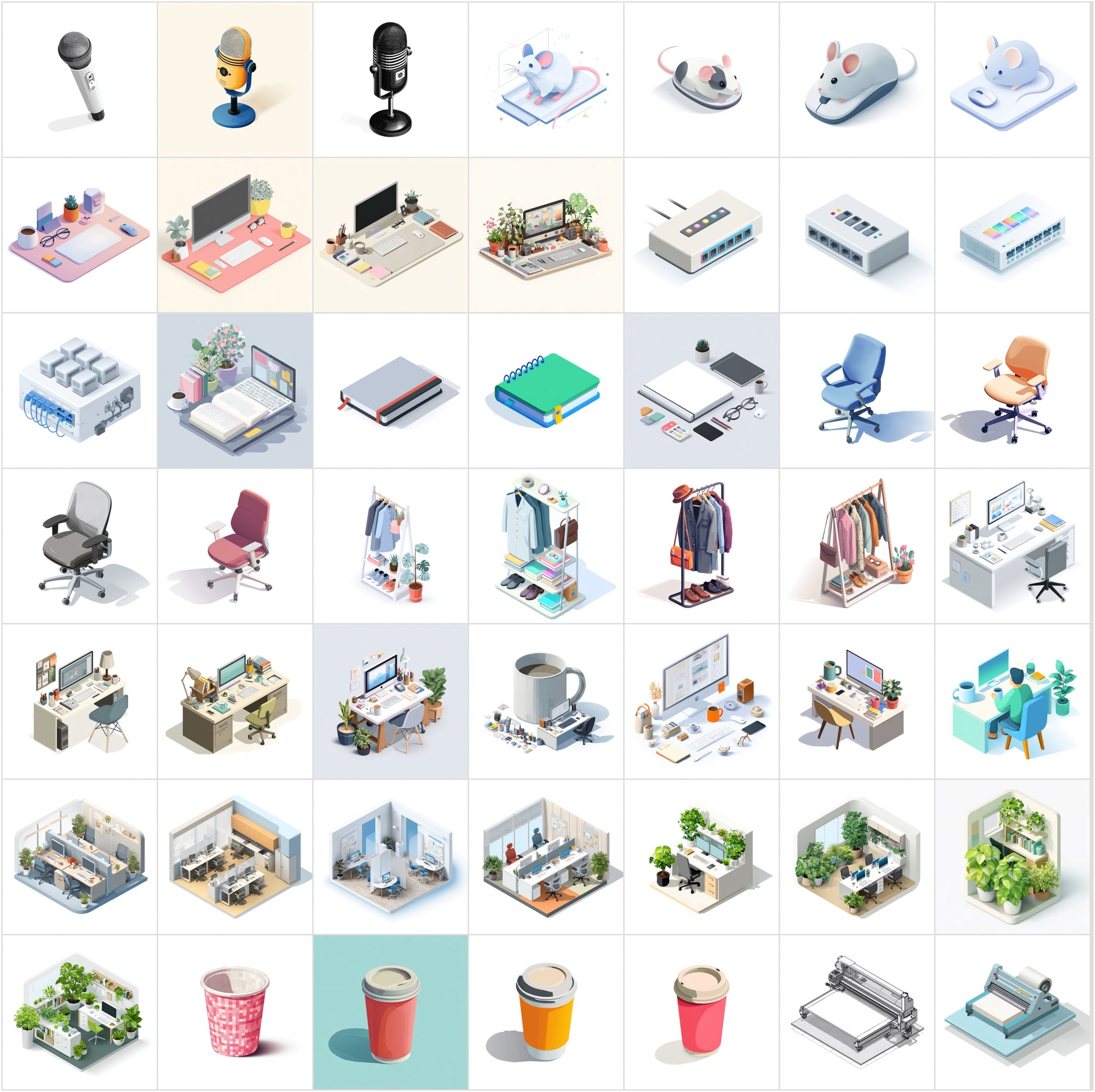 430 Isometric Office Illustrations