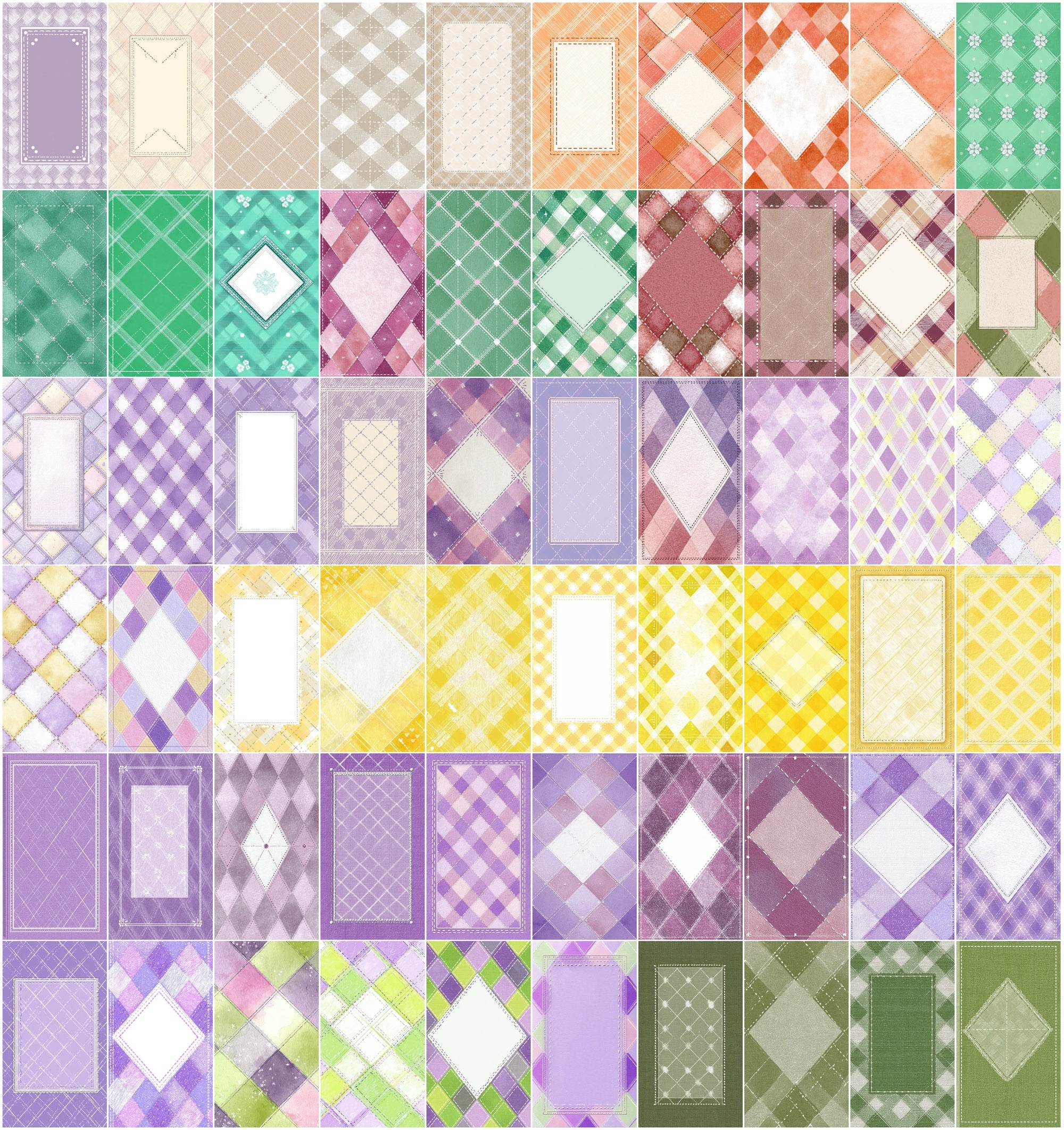 615 Cute Journal Backgrounds Bundle – Pastel Checkered Digital Papers, Aesthetic Scrapbook Pages, Dreamy Crayon Texture JPG Pack