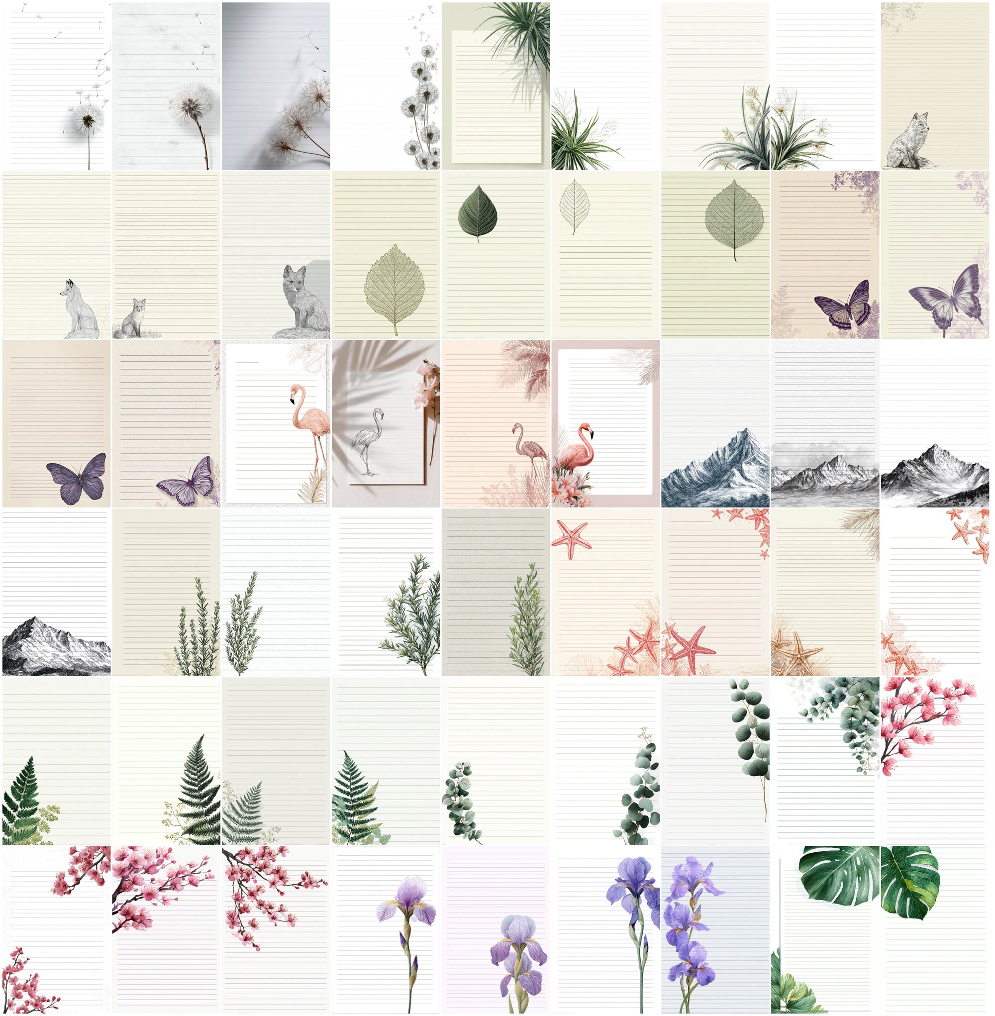636 Decorative Lined Paper Designs — Boho, Vintage, Cottagecore, Modern Styles for Journals, Planners and Printables