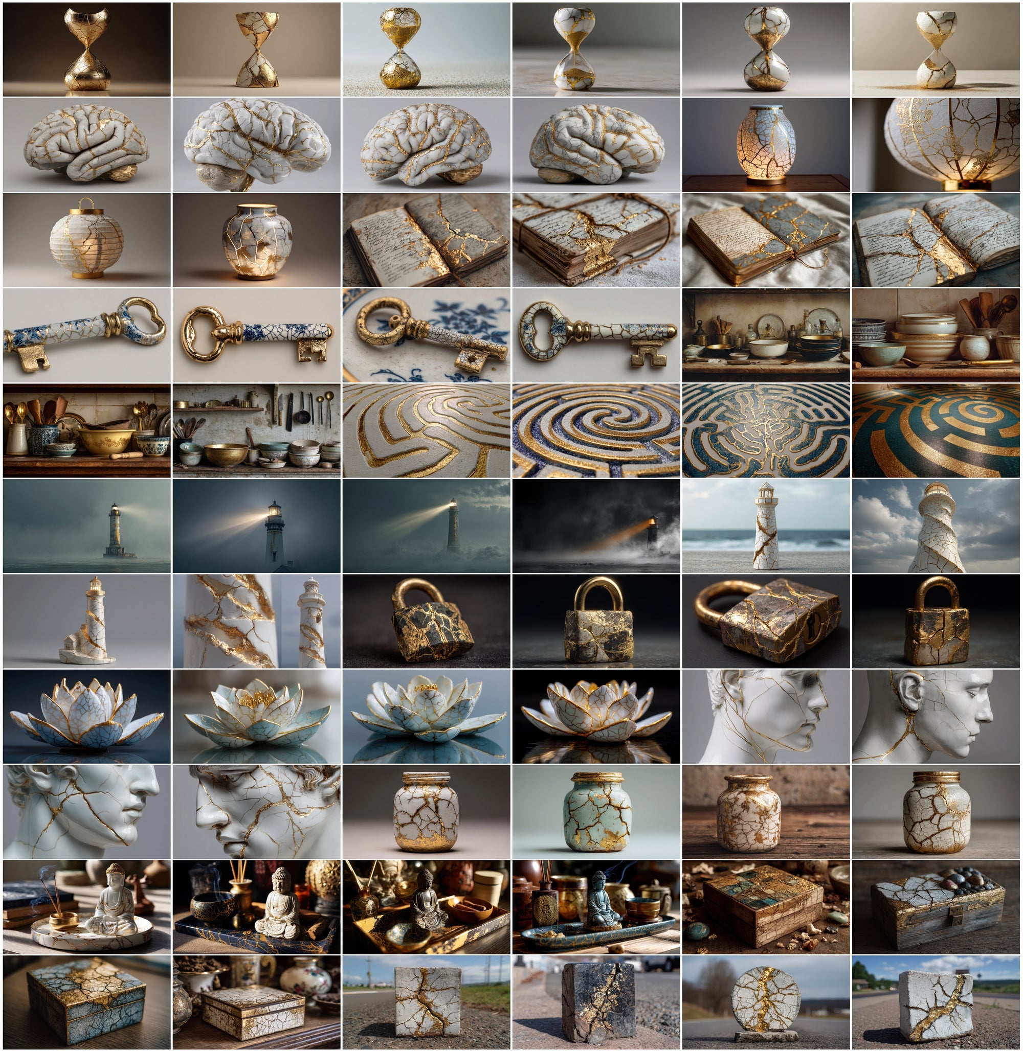 518 Gold Kintsugi Art Images | Commercial License | High Resolution JPG | Healing Metaphor Graphics