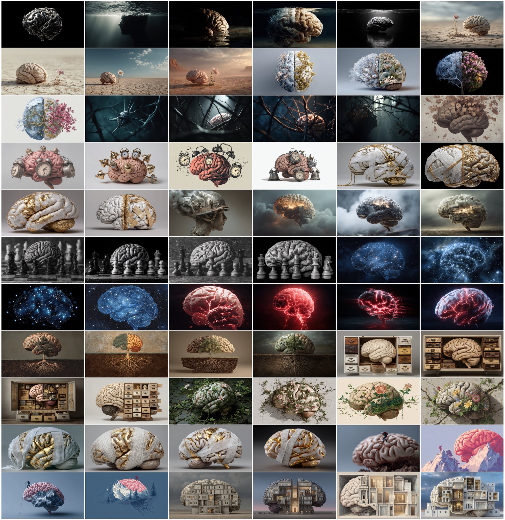 598 Brain Psychology Images, Mental Health Graphics, Emotional Metaphors, Therapy Art, Healing Trauma Resilience JPG