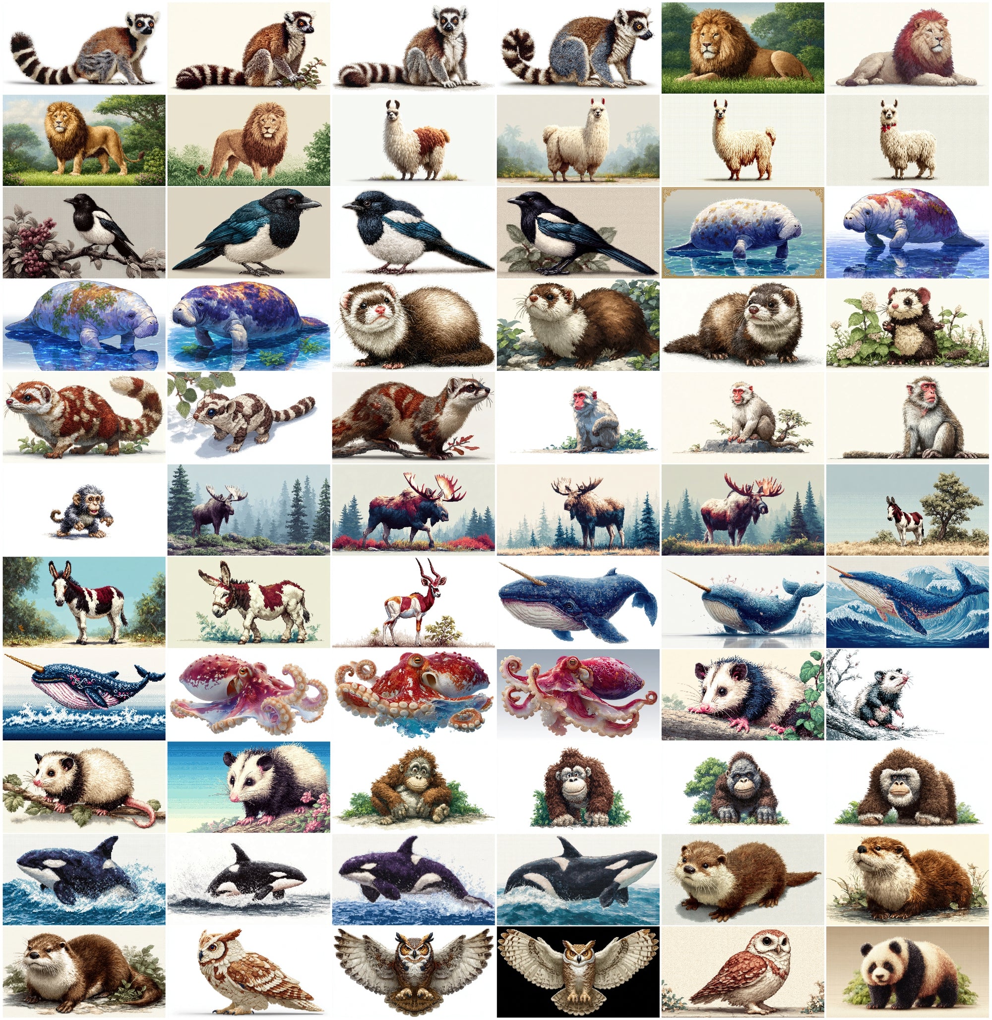 520 Pixel Art Animal Sprites Bundle – Commercial License, High-Resolution JPG Assets for Games, Prints & Creative Projects