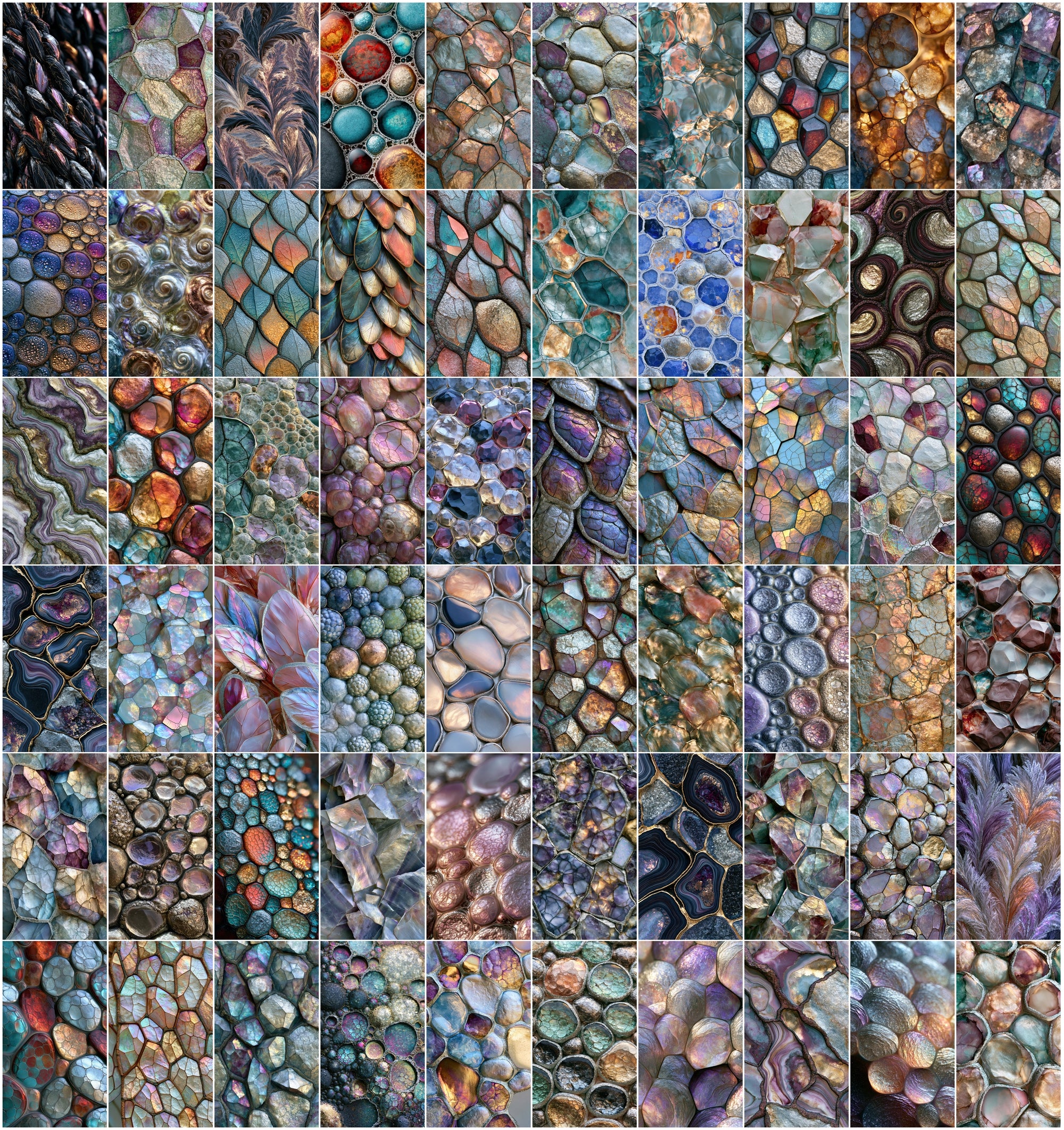 640 Abstract Iridescent Background Images | Textured Metallic Digital Paper Pack for Print & Design