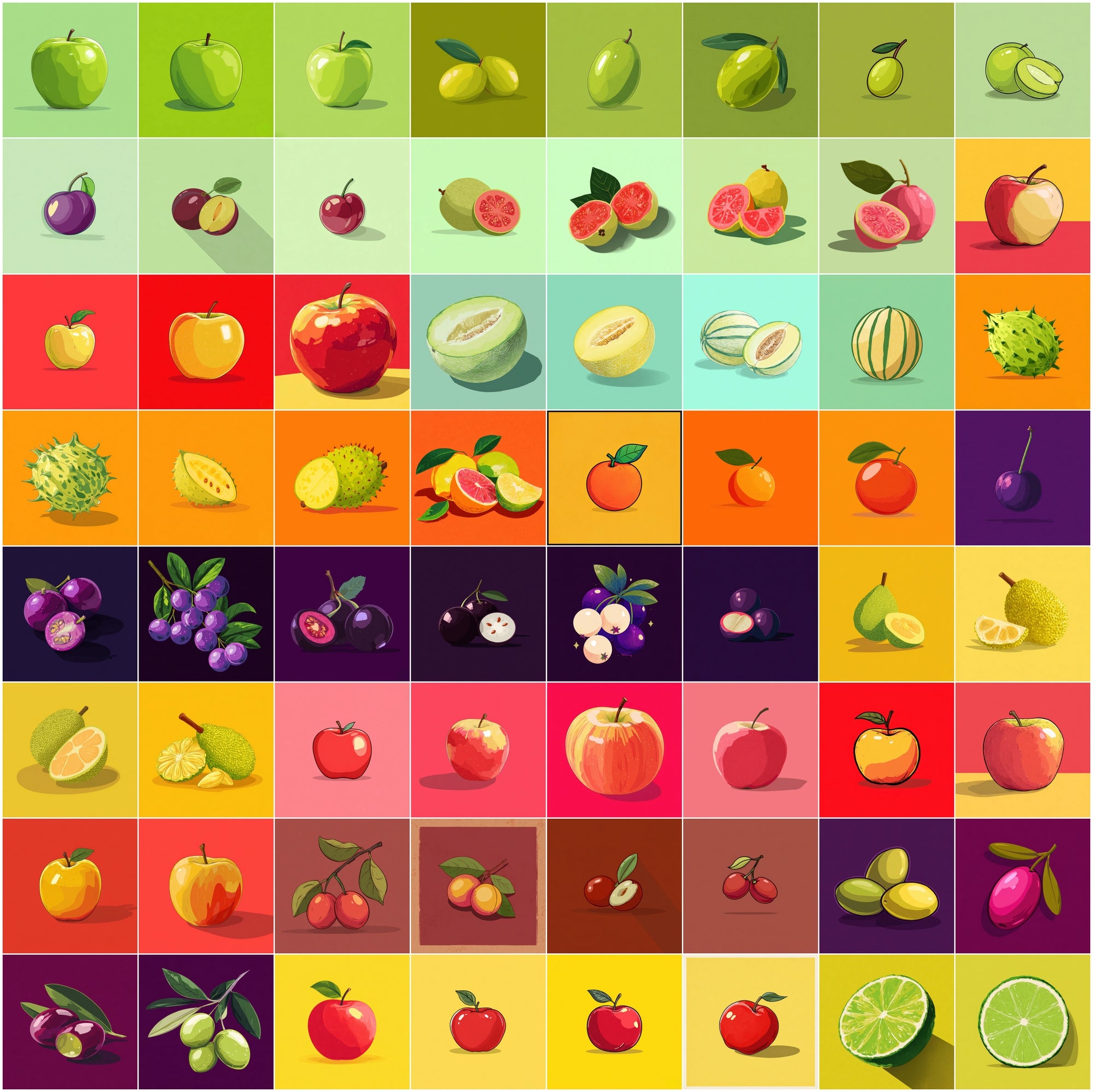 610 Fruit Images Bundle | Colorful Fruit Illustrations