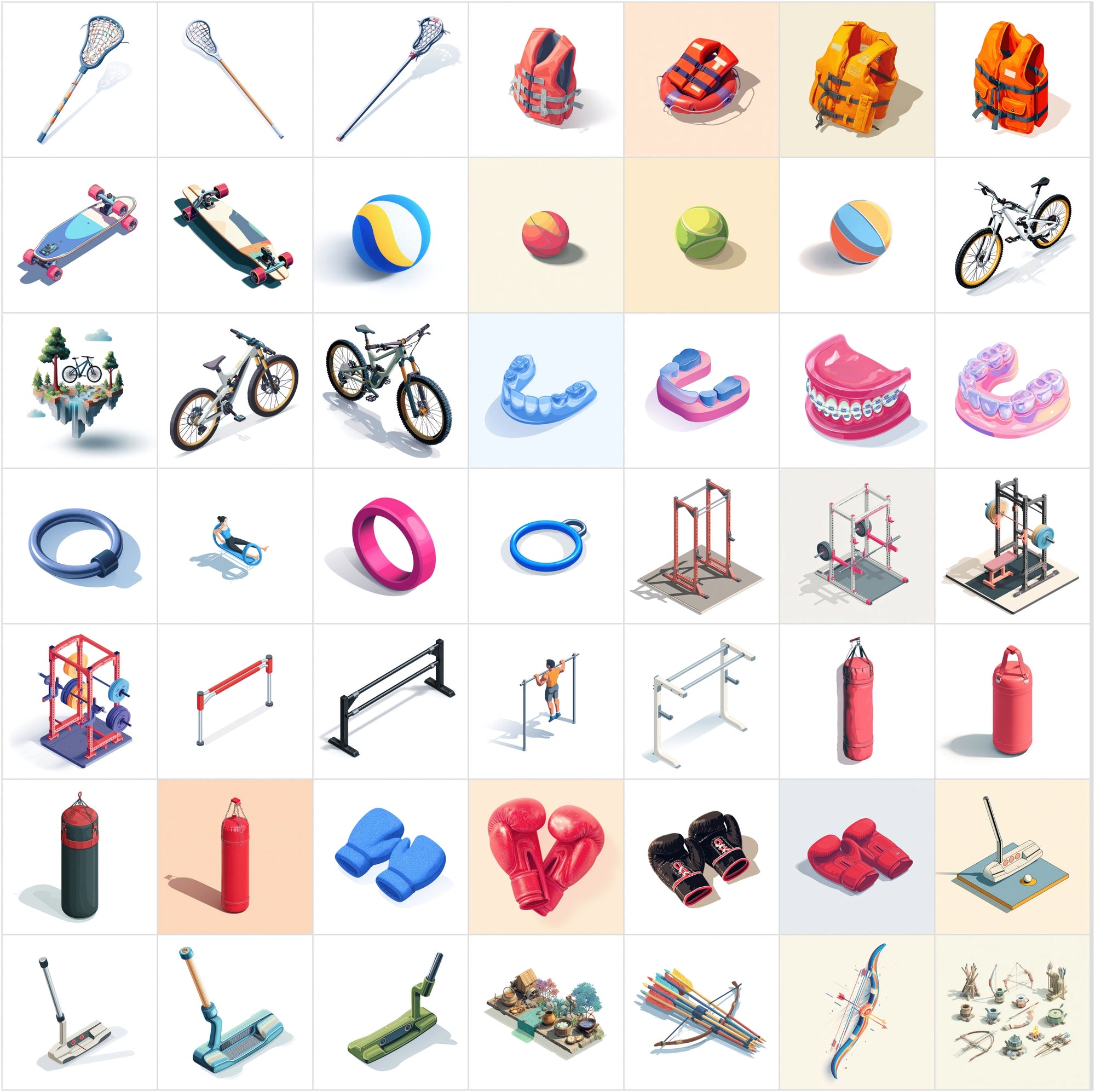 400 Isometric Sports & Fitness Illustrations