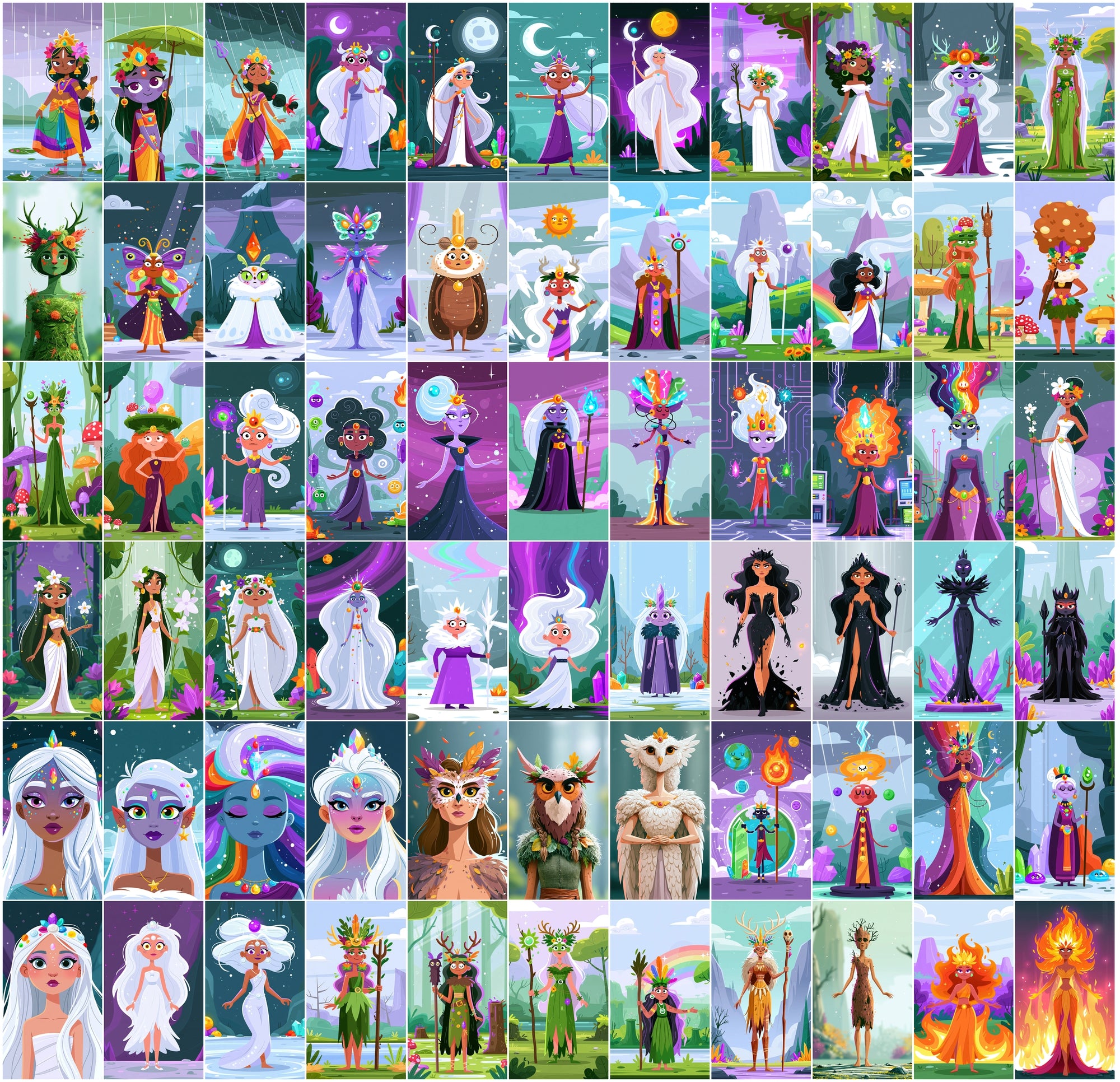 Elemental Goddess AI Art Bundle - 615 Fantasy Digital Images, Commercial Use, High-Res JPG