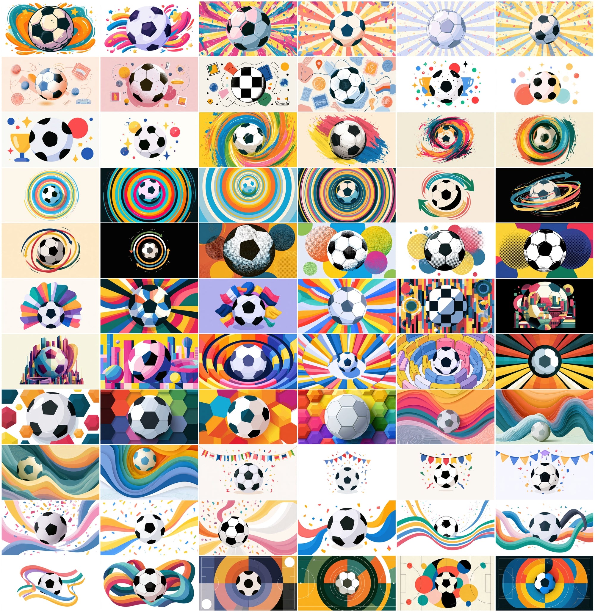 635 Soccer Ball Abstract Backgrounds Bundle | World Cup 2026 Inspired JPG Graphics