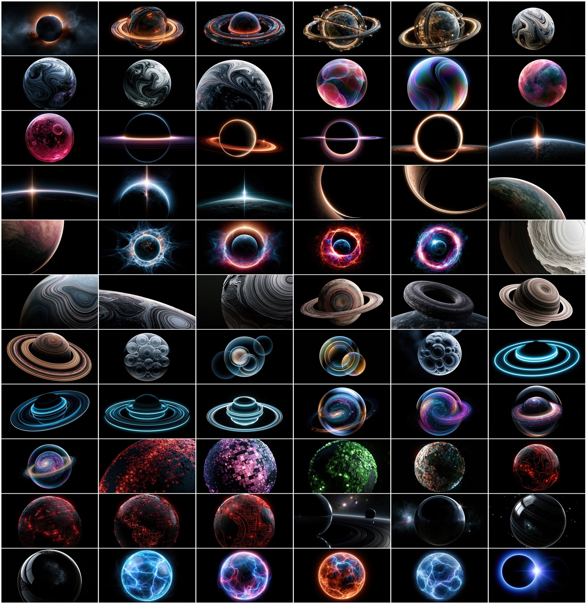 640 3D Planet Wallpapers | AMOLED Space Backgrounds Bundle