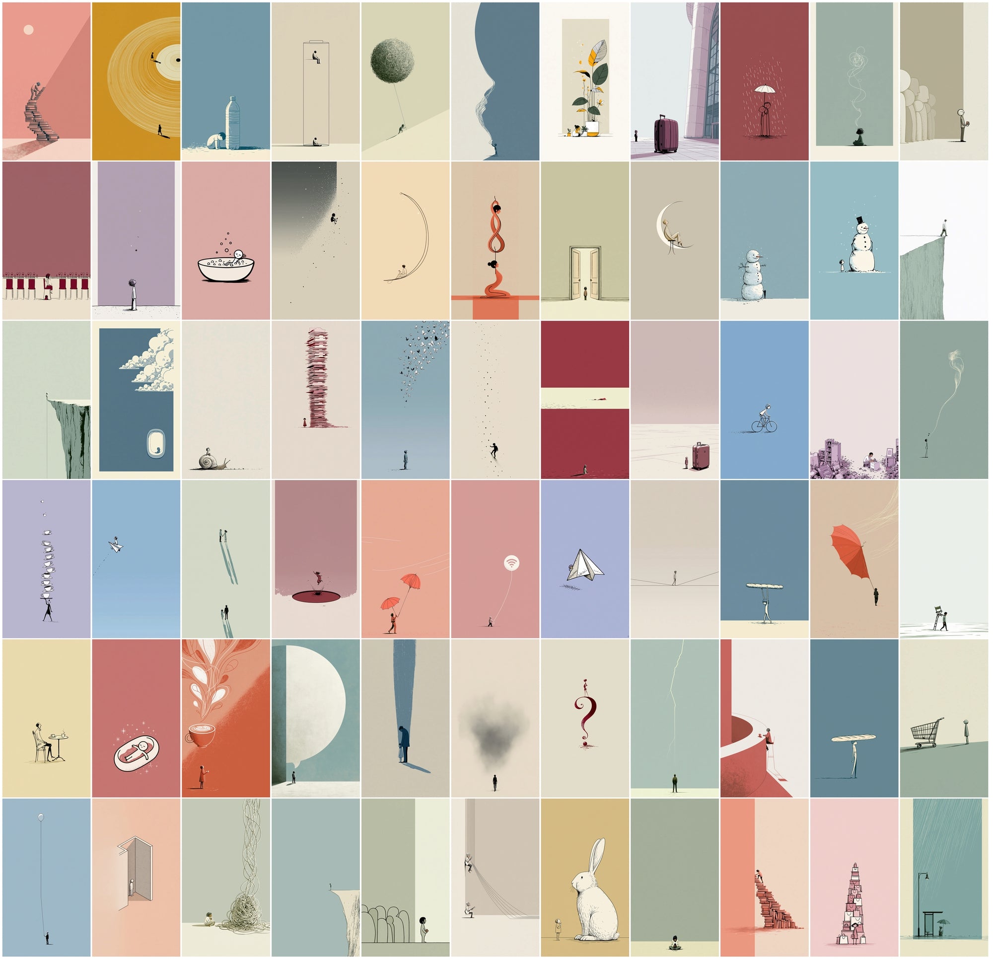 630 Minimalist Line Art Illustrations | Editorial Vertical Wall Art Bundle
