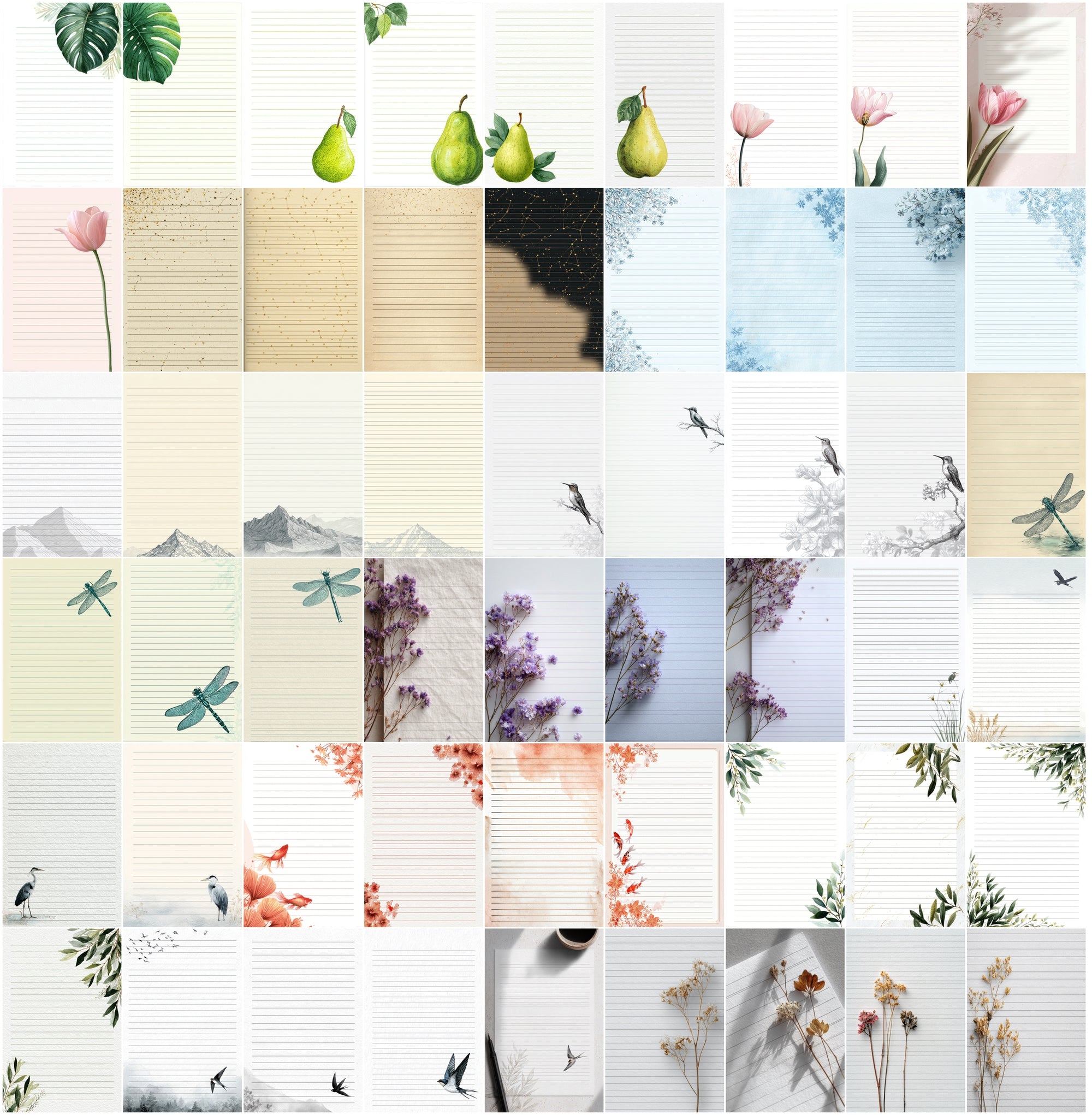 636 Decorative Lined Paper Designs — Boho, Vintage, Cottagecore, Modern Styles for Journals, Planners and Printables