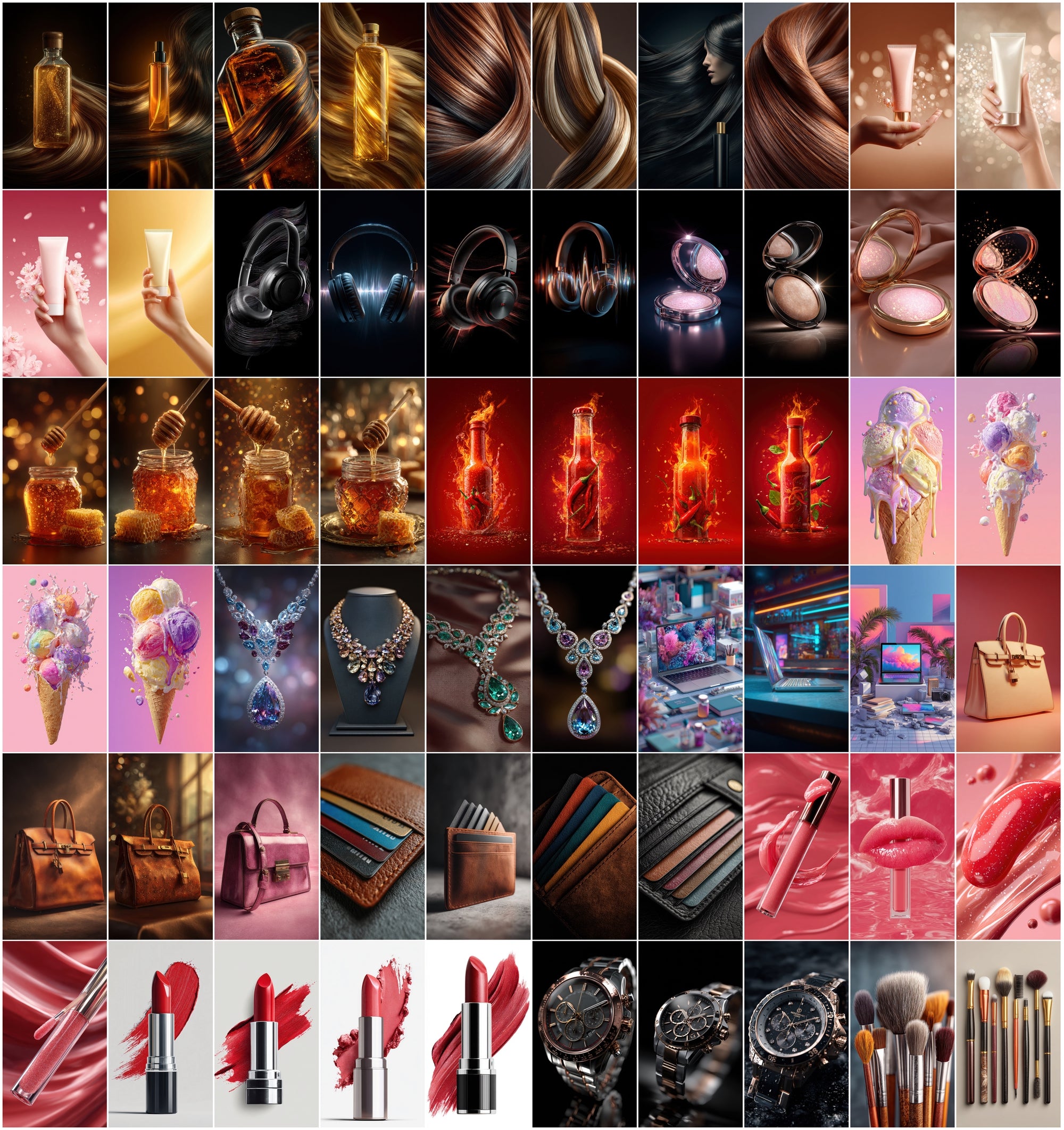 620 Hyper-Realistic Advertising Photos Bundle | Food, Beauty, Tech & Lifestyle Images
