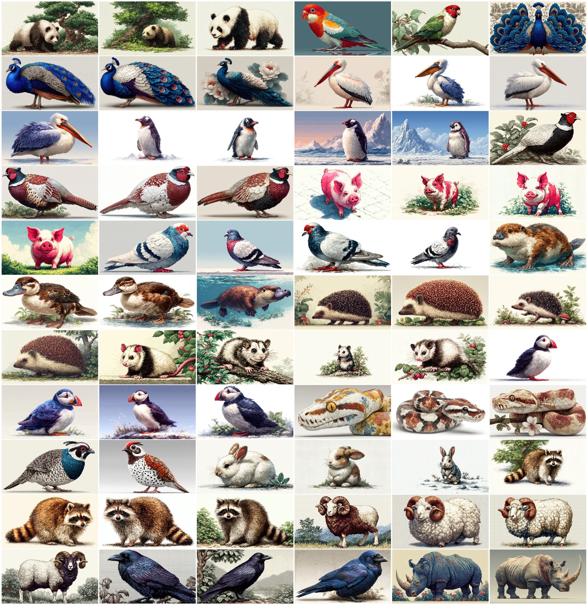 520 Pixel Art Animal Sprites Bundle – Commercial License, High-Resolution JPG Assets for Games, Prints & Creative Projects